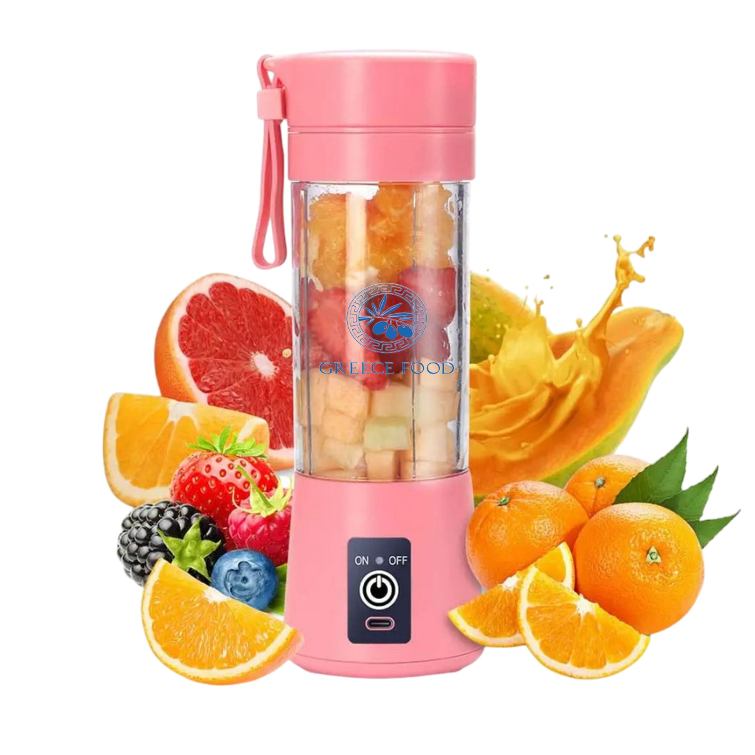 Smoothie Blender Chalice Juice Mixer Portable Handheld 380ml Pink