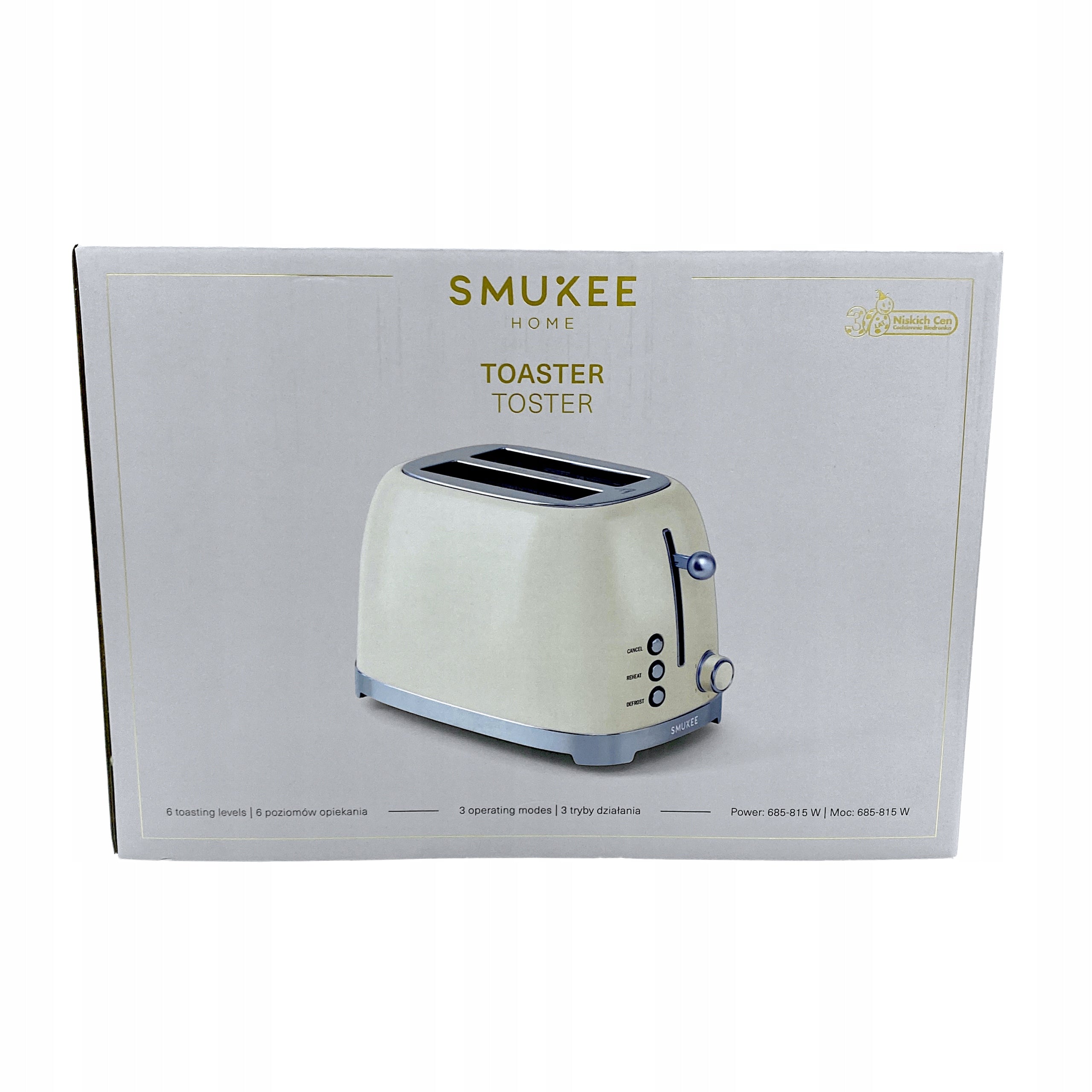 Smukee Vintage Toaster 685-815W Creamy Beige Ecru Power rating 815 W
