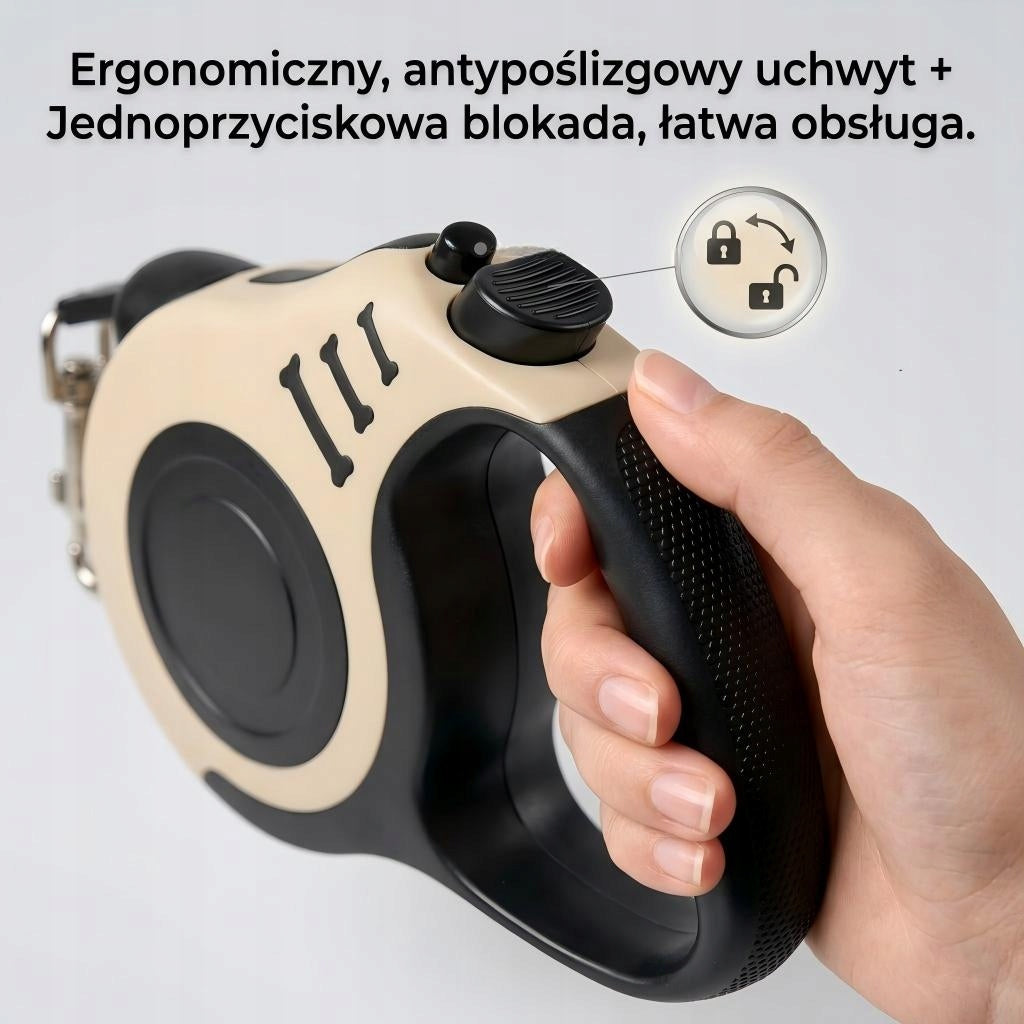 Smycz dla psa automatyczna - 5m, blokada, obrotowy hak i wygodny uchwyt Manufacturer code BINXI-PUD-002