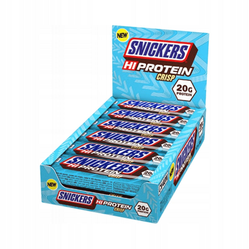 Snickers Hi Protein CRISP Low Sugar 20g Protein 2 Sugar in a Bar 55g Packaging status original