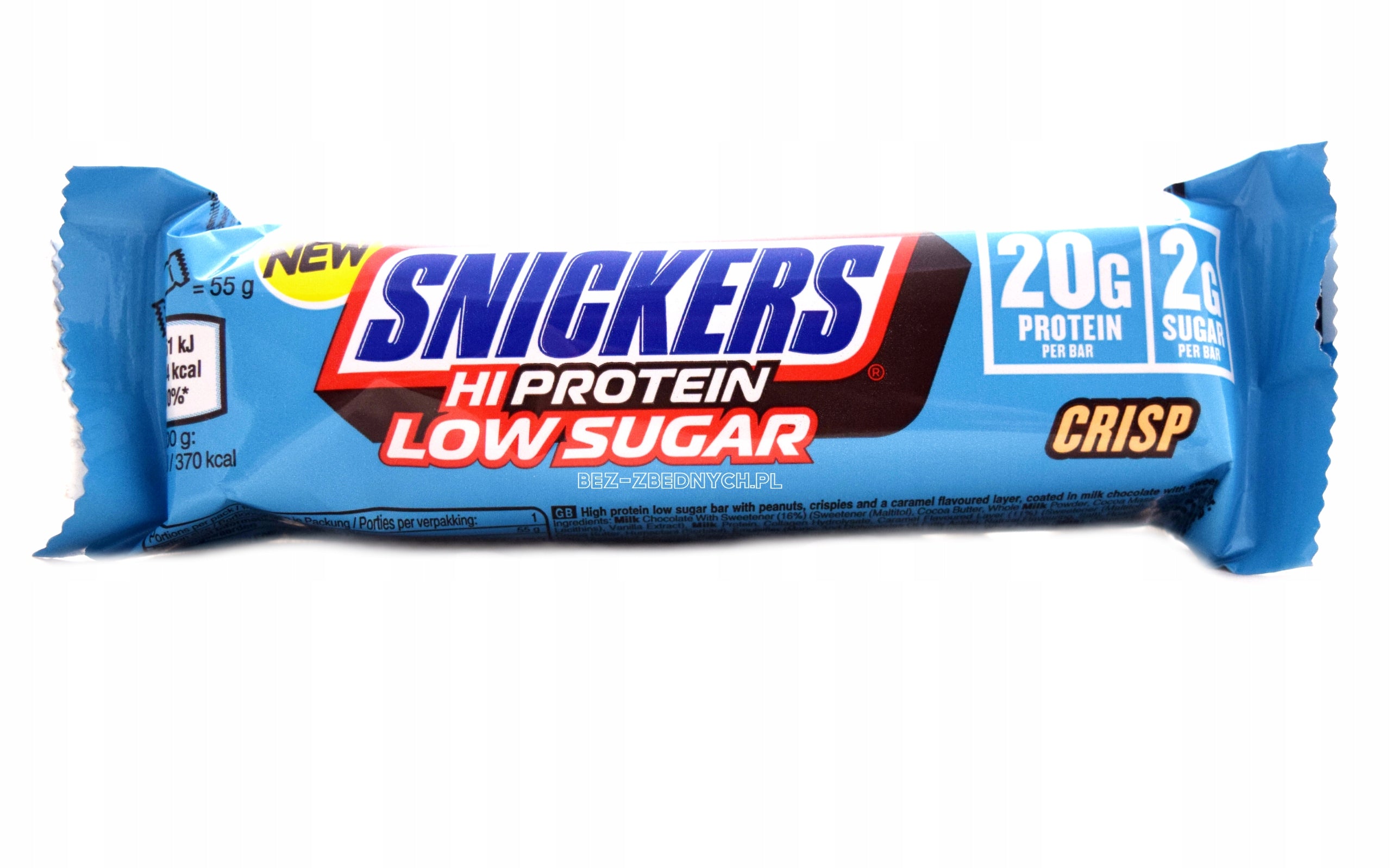Snickers HiProtein Low Sugar Crisp Bar 55g BAR MILK CHOCO PROTEIN Expiration date at least 1 month from the date of purchase