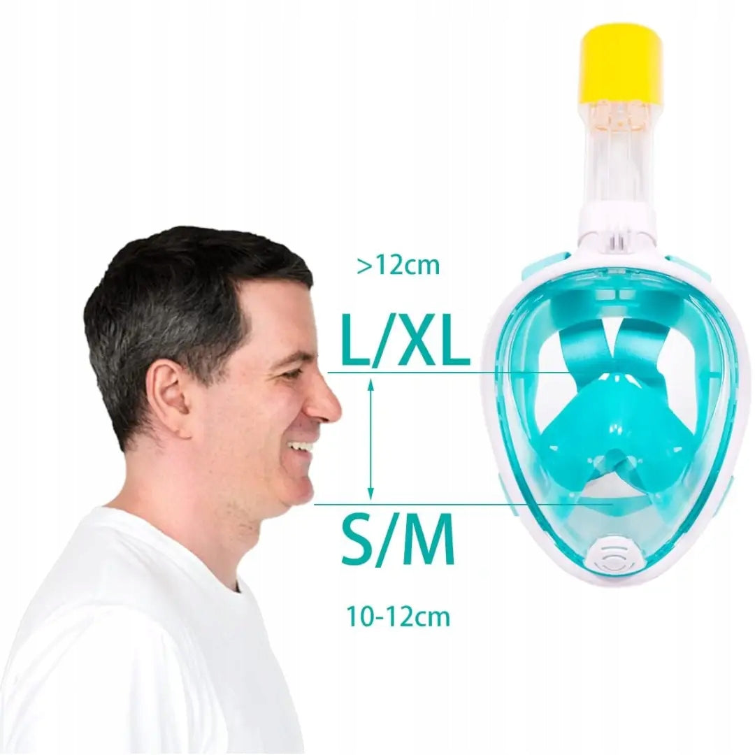 Snorkeling Mask Full Face Diving Mask S/M Blue Brand no brand