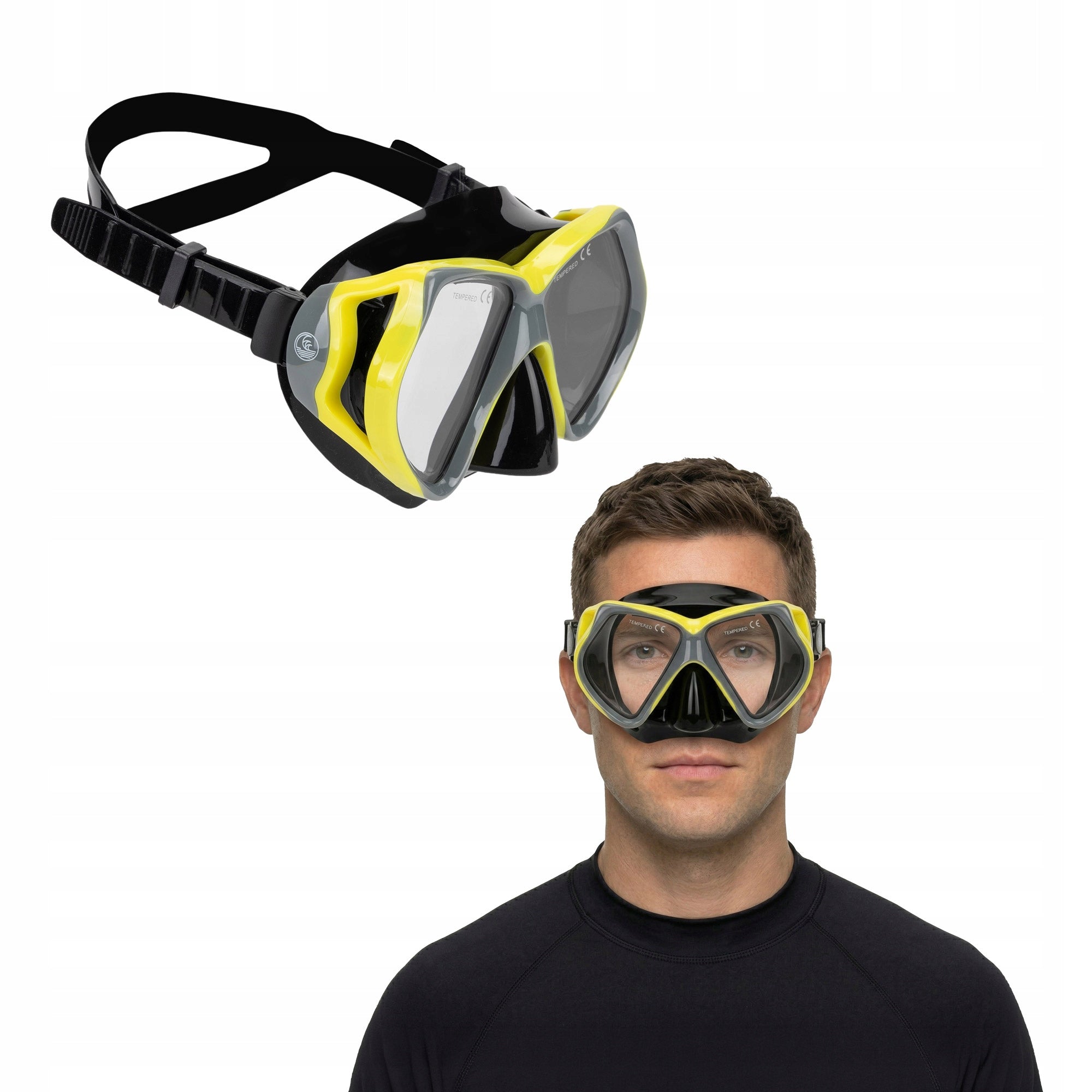 Snorkeling mask AQUASTIC Shoal grey