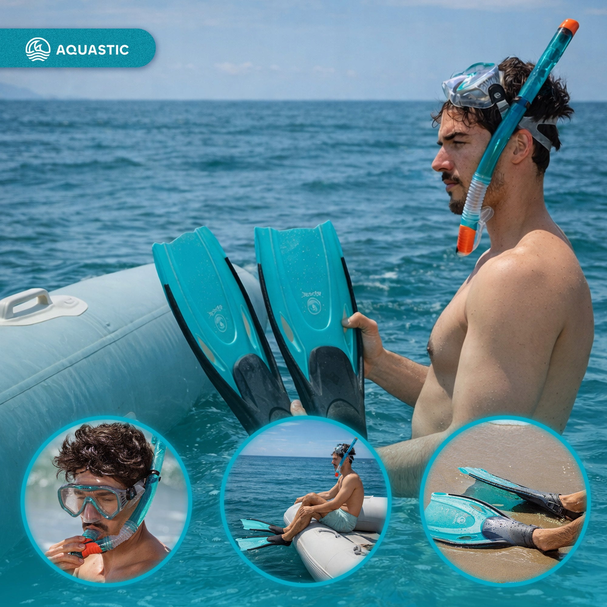 Snorkeling set AQUASTIC Jetty mask + snorkel + fins blue 38/42 Gender man