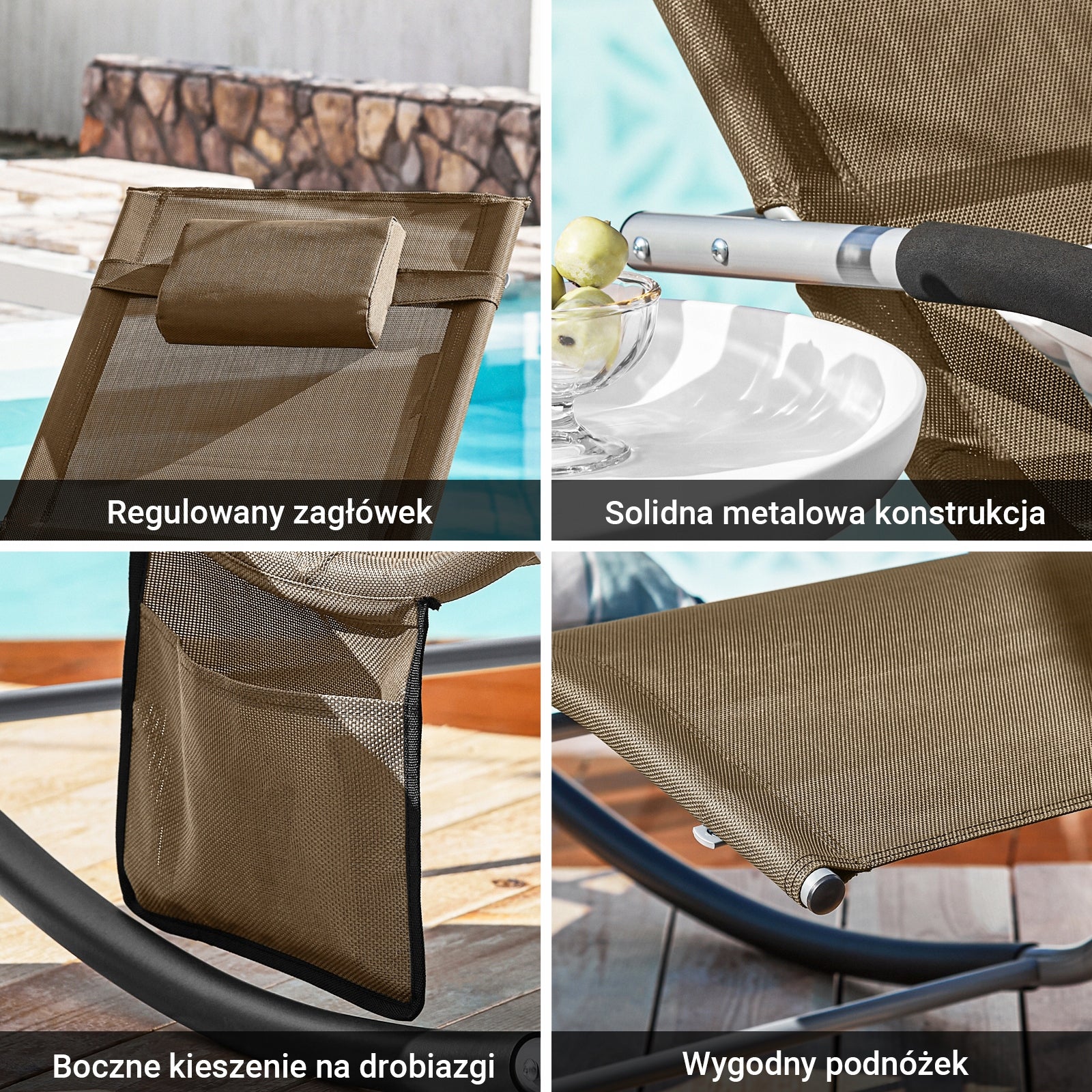 SoBuy Outdoor Garden Rocking Sun Lounger OGS28-BR Frame material metal