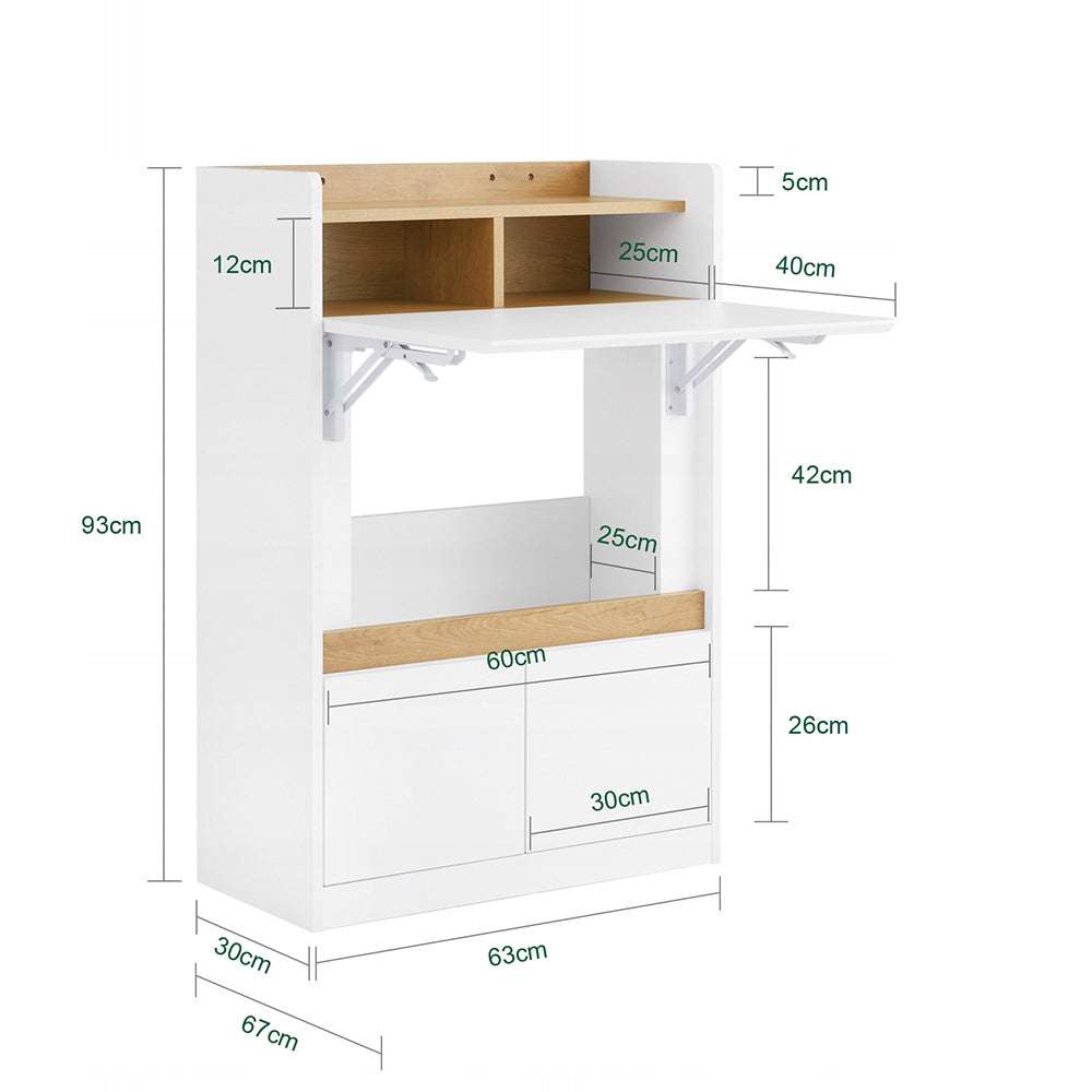 SoBuy White folding computer desk with bookcase and drawer FWT109-WN Brand SoBuy