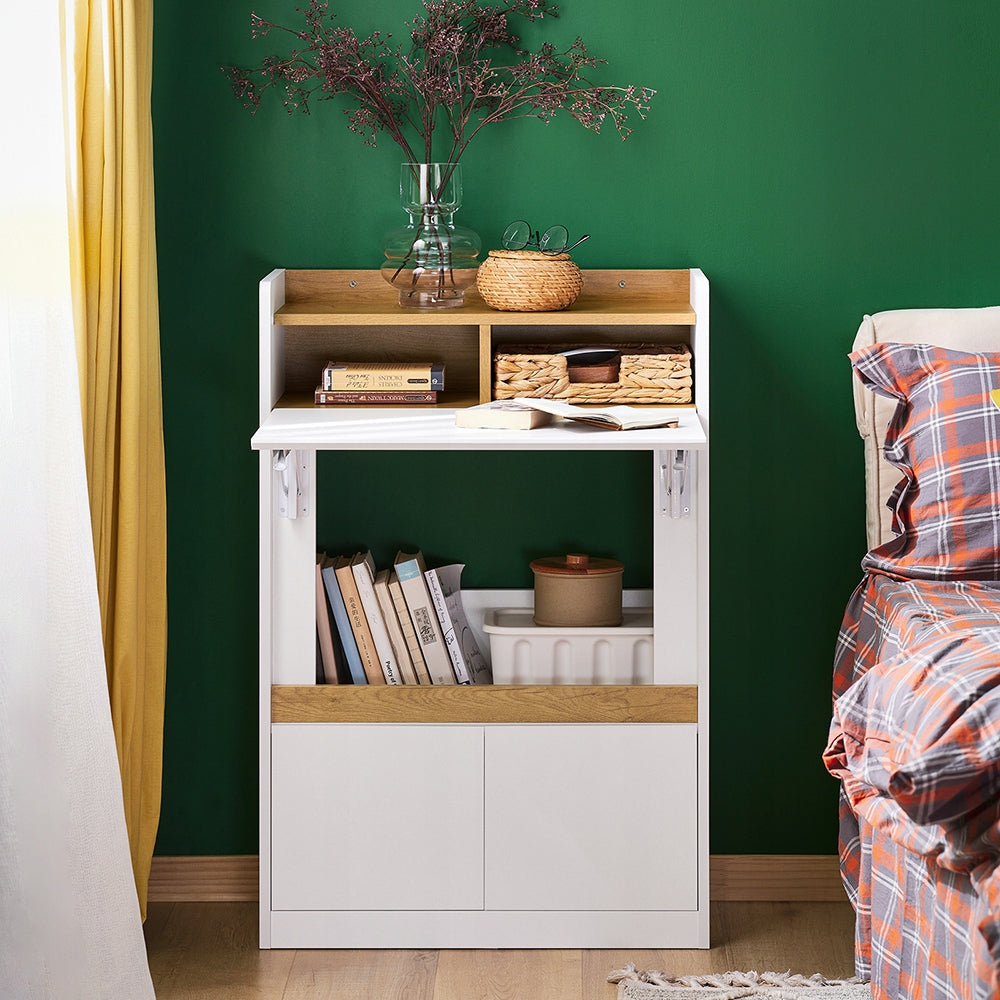 SoBuy White folding computer desk with bookcase and drawer FWT109-WN Furniture color white