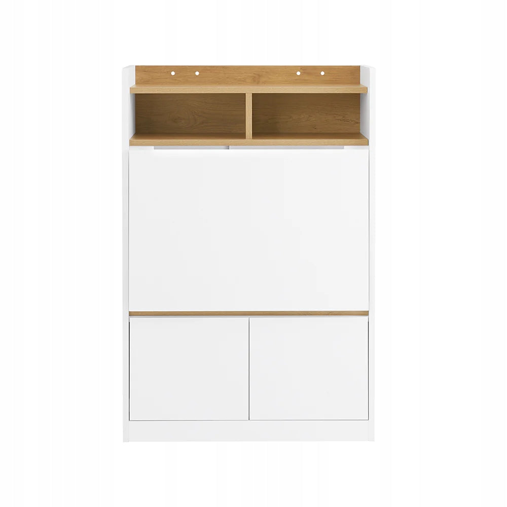 SoBuy White folding computer desk with bookcase and drawer FWT109-WN
