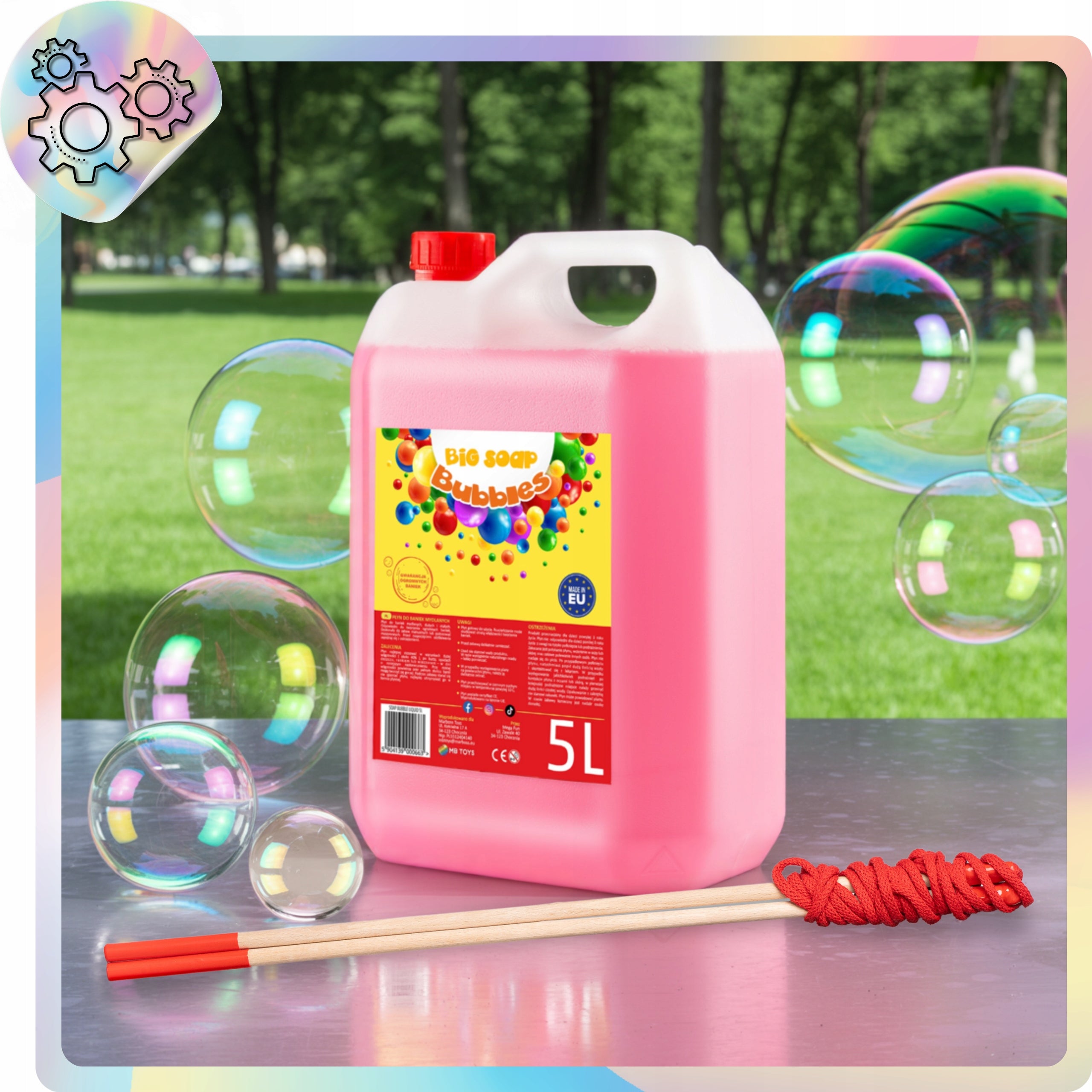 Soap Bubble Liquid 5L + 1 Stick Drawstring Set Large Soap Bubbles Kind bubble solution