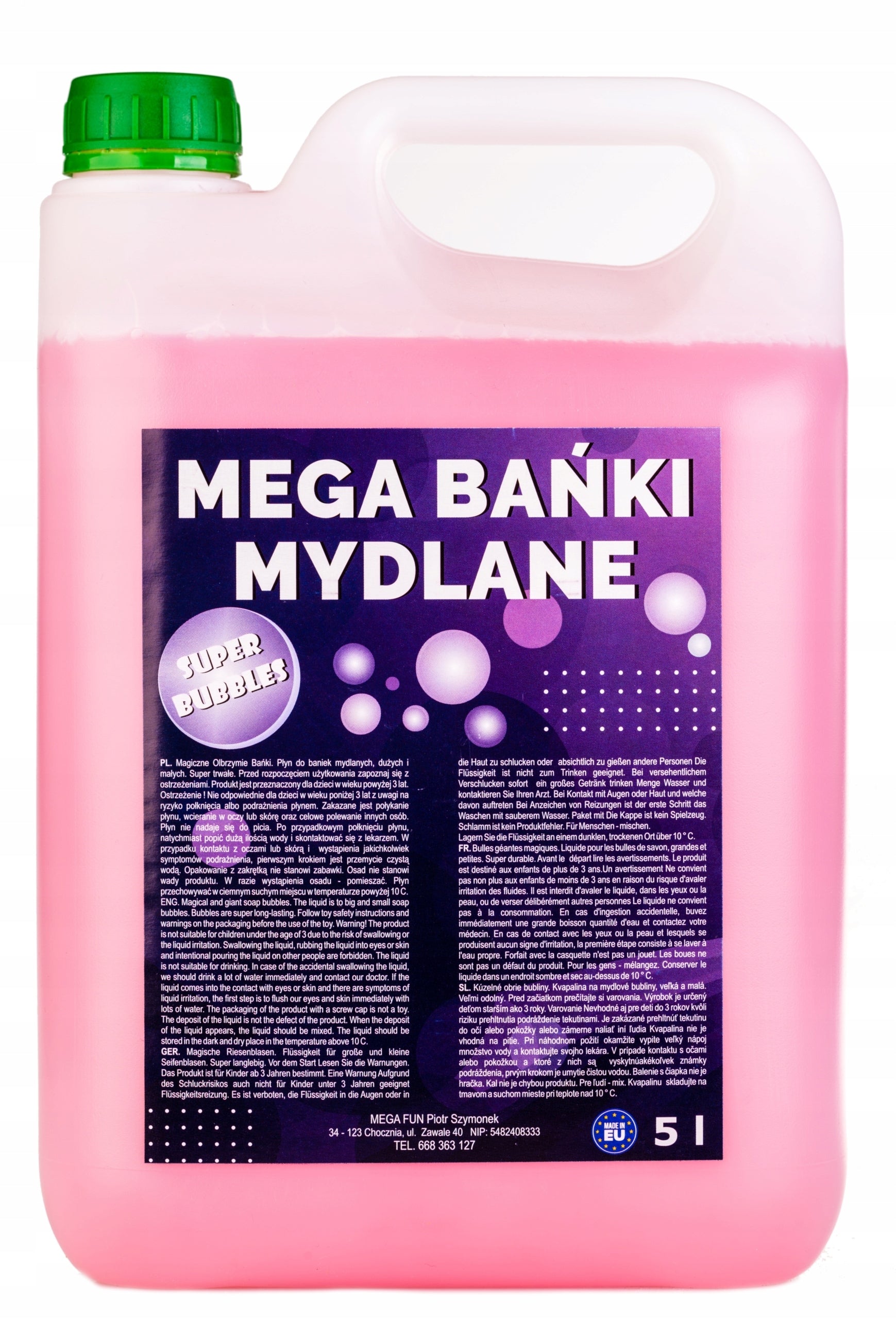 Soap Bubble Liquid 5l MEGA FUN Land Bubble Mega Bubbles Large 5000 ml