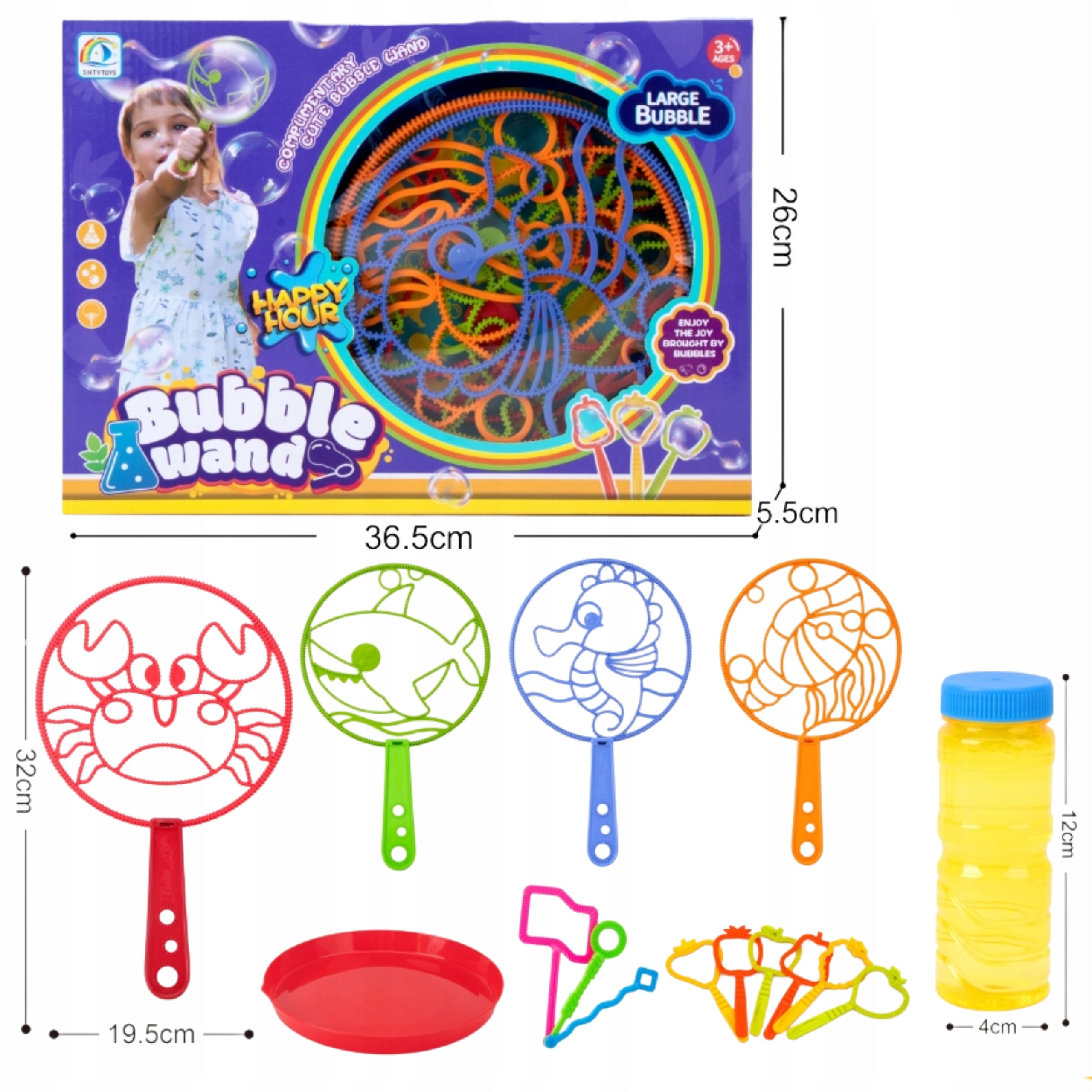 Soap Bubble Wand Set with Liquid Sticks Hoops Animal Designs Manufacturer code 6063032307