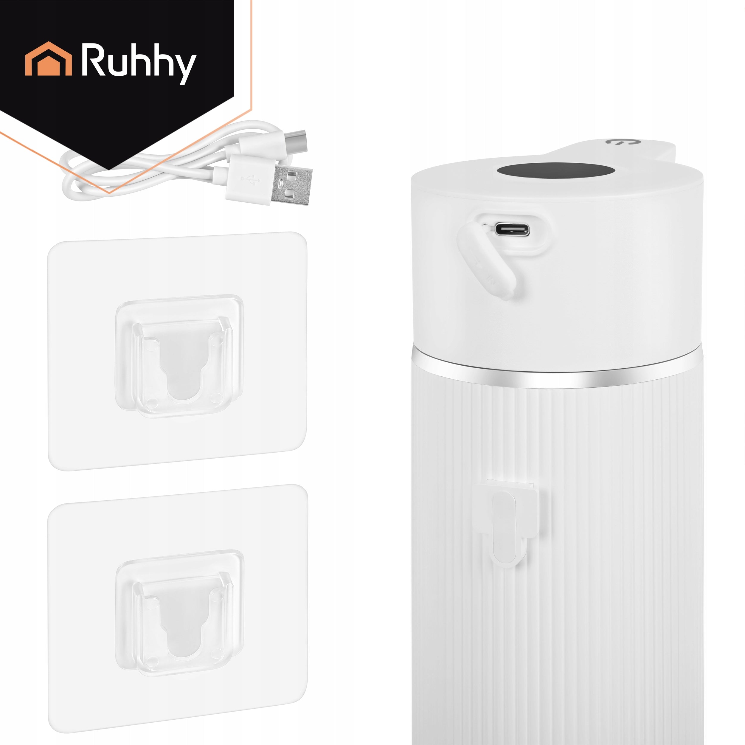 Soap Dispenser Automatic Touchless USB Dispenser Large 420ml White Manufacturer code Dozownik mydła bezdotykowy 420ml biały Ruhhy