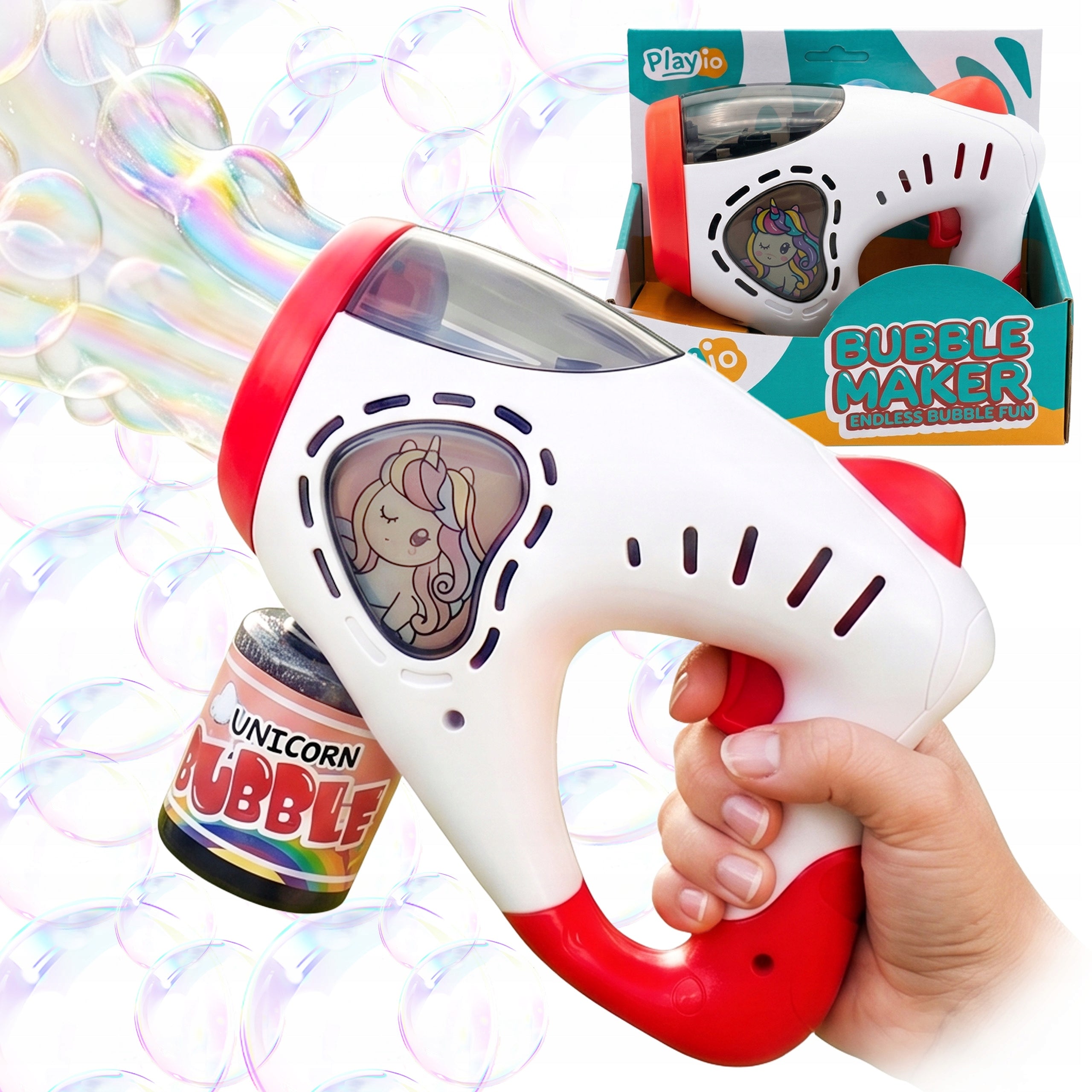 Soap bubble gun soap bubble machine PLAYIO huge amount