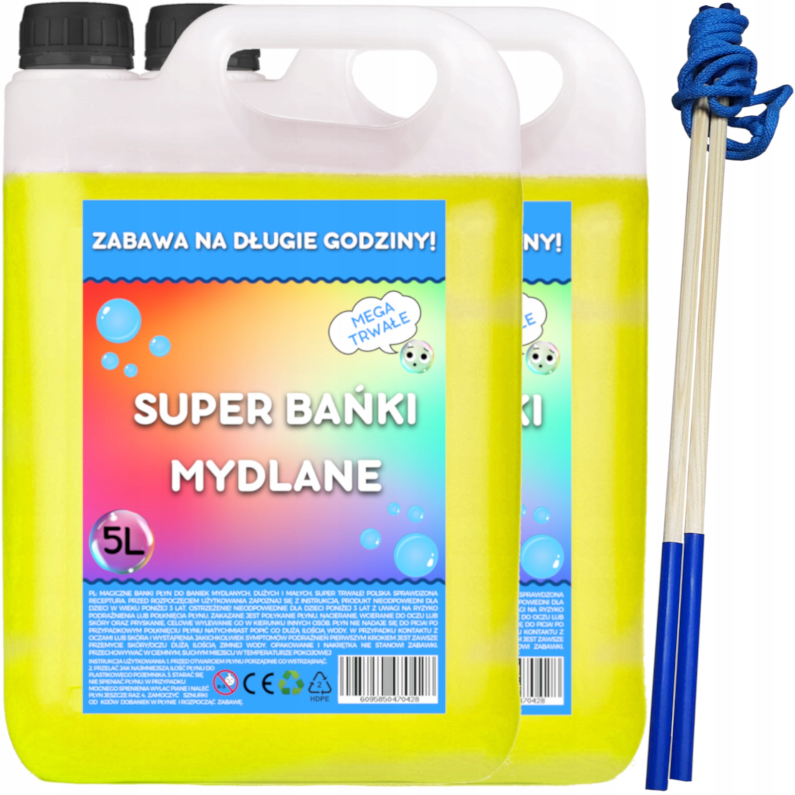 Soap bubble liquid 2x5 L large 10l + sticks Manufacturer code 2x płyn do wielkich baniek mydlanych + patyk