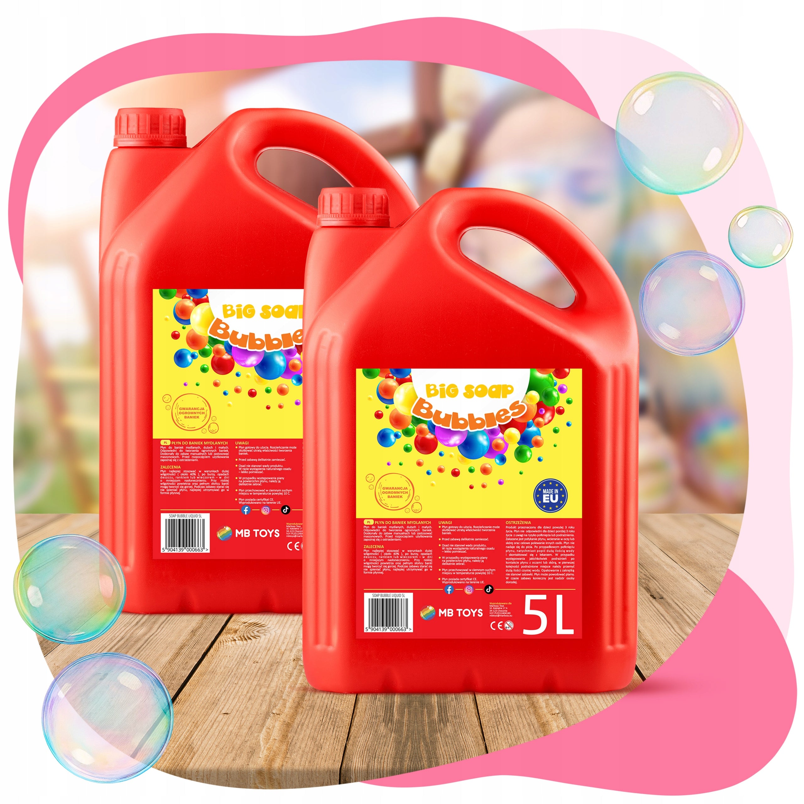 Soap bubble liquid PRO 10L - SET OF 2 x 5L - PL - MBTOYS Manufacturer code 205