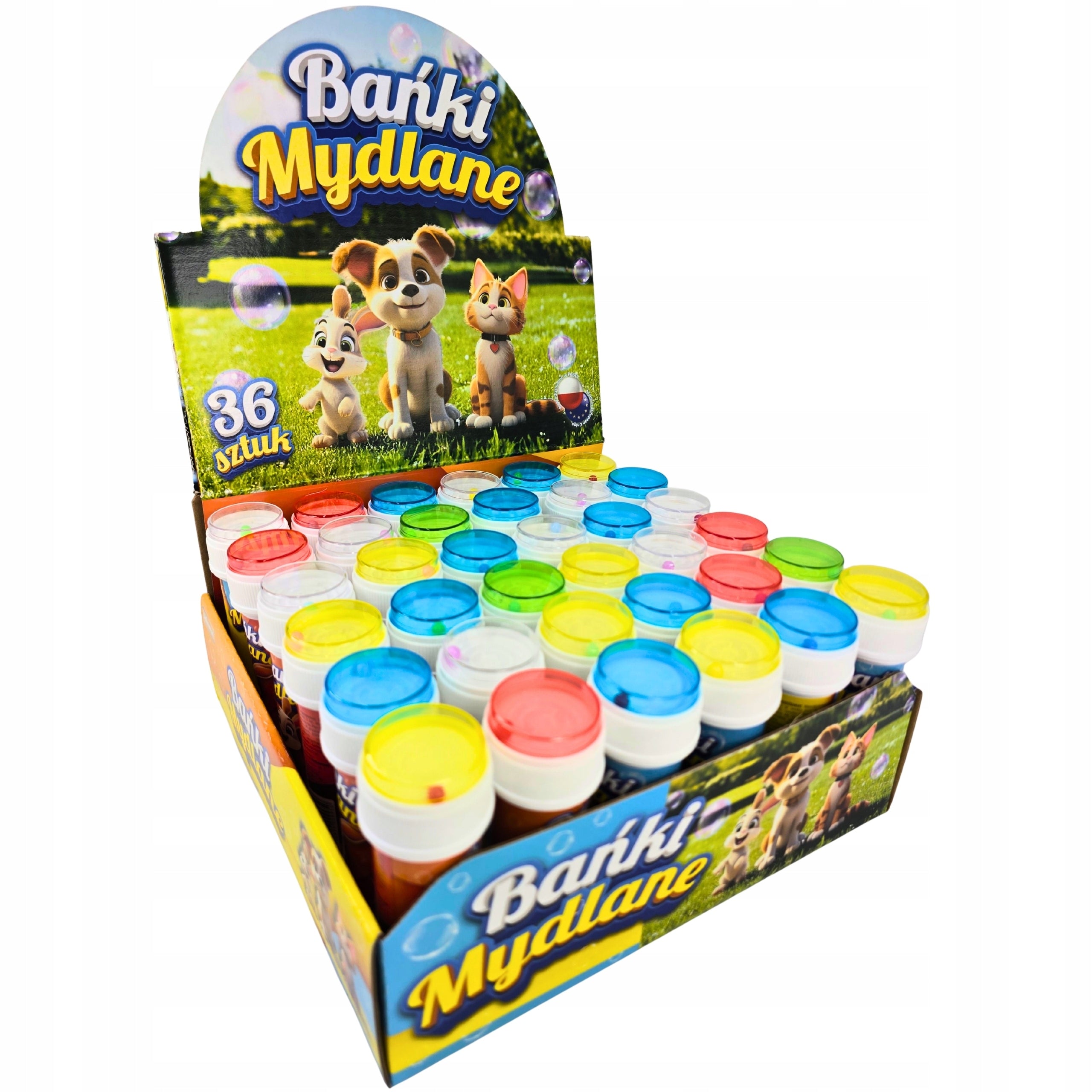 Soap bubbles with game 36 pcs ANIMALS COLORFUL BUBBLES