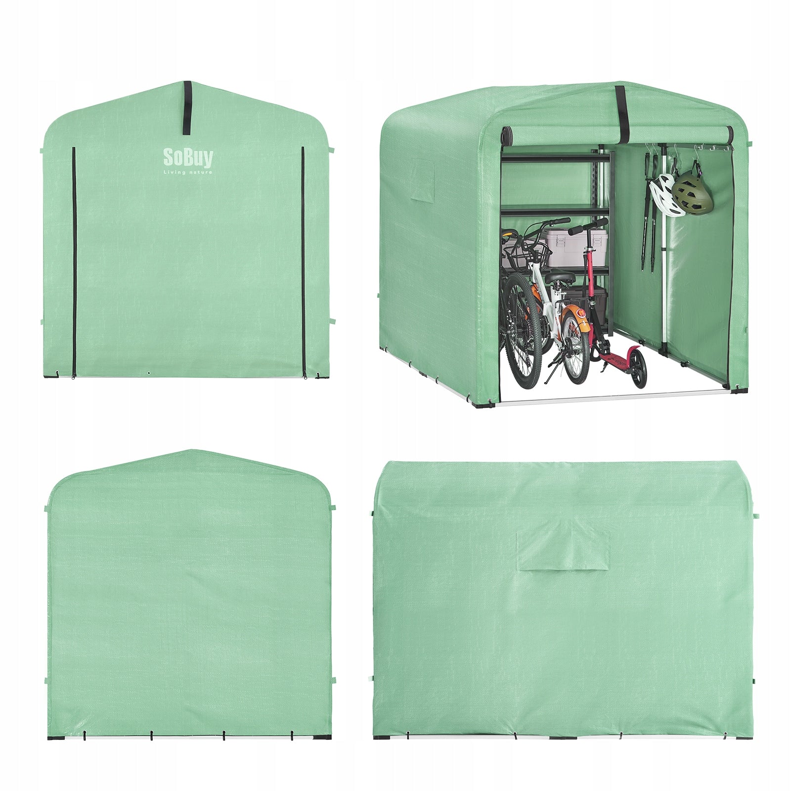 Sobuy UV Garden Tent for 2 to 3 Bikes Waterproof Storage KLS11-L-GR Length 219 m