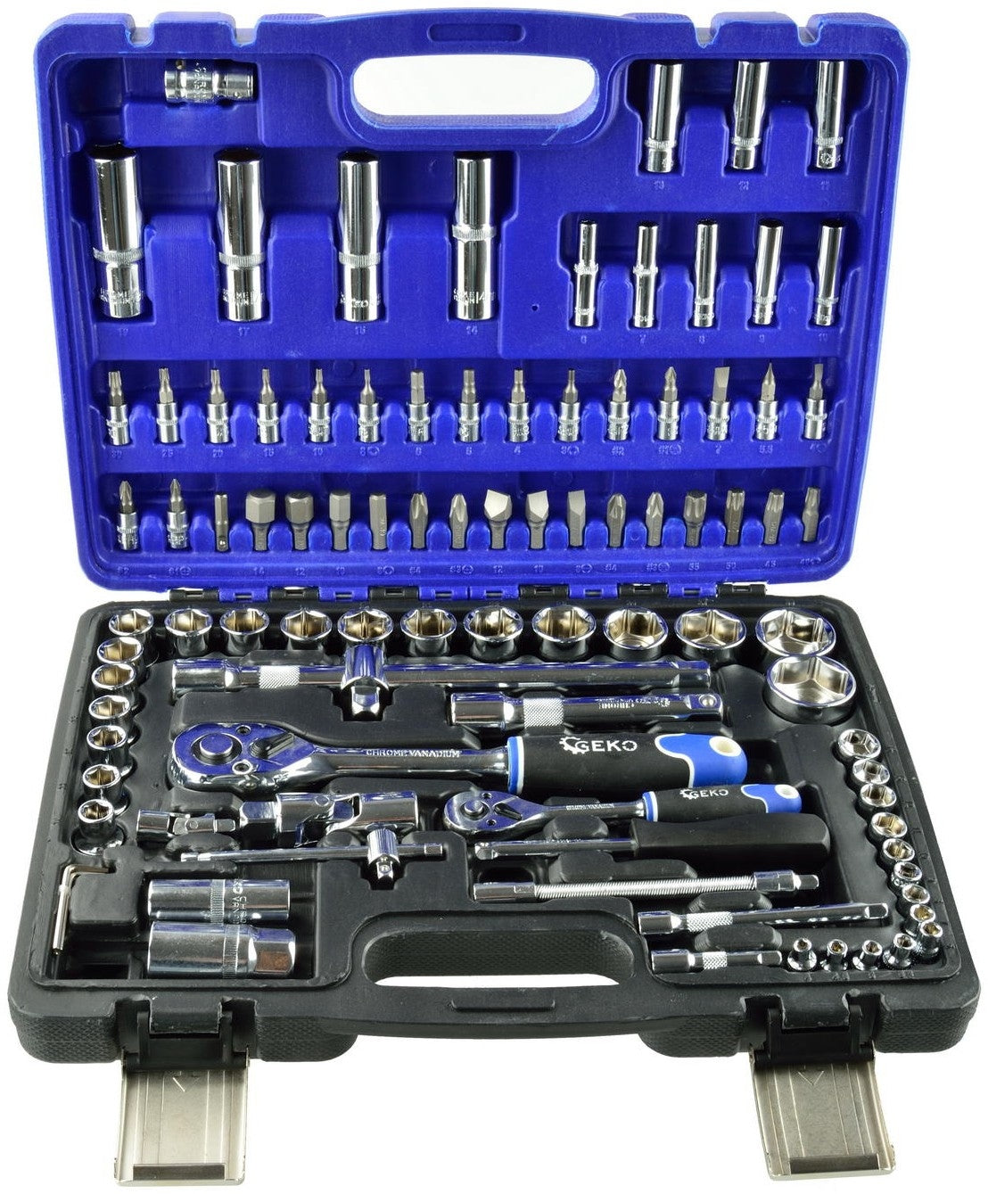 Socket Wrench Set 1/2" 1/4" 94el CrV Universal Workshop Suitcase Packaging status original