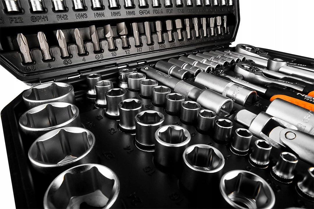 Socket Wrench Set 110 Elements 1/2", 1/4" Suitcase NEO TOOLS Manufacturer code 10-211