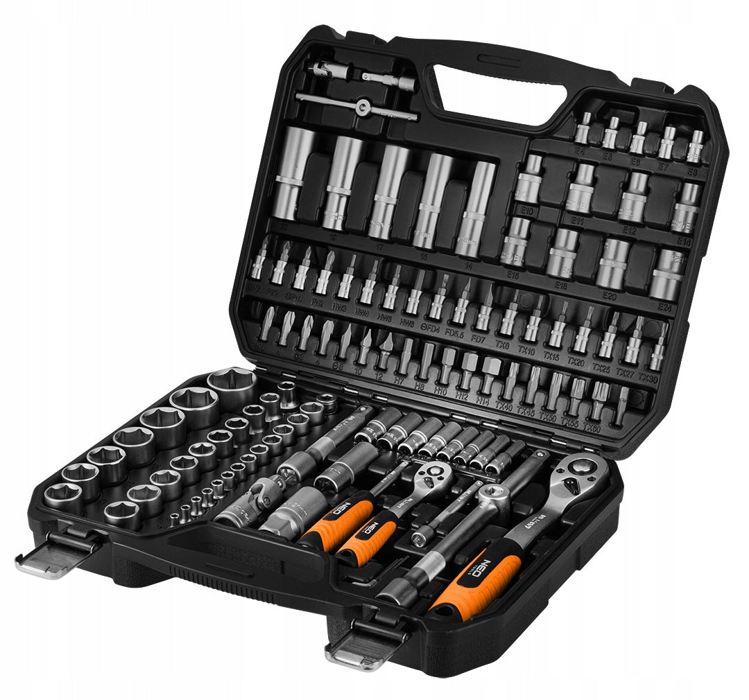 Socket Wrench Set 110 Elements 1/2", 1/4" Suitcase NEO TOOLS Manufacturer code 10-211