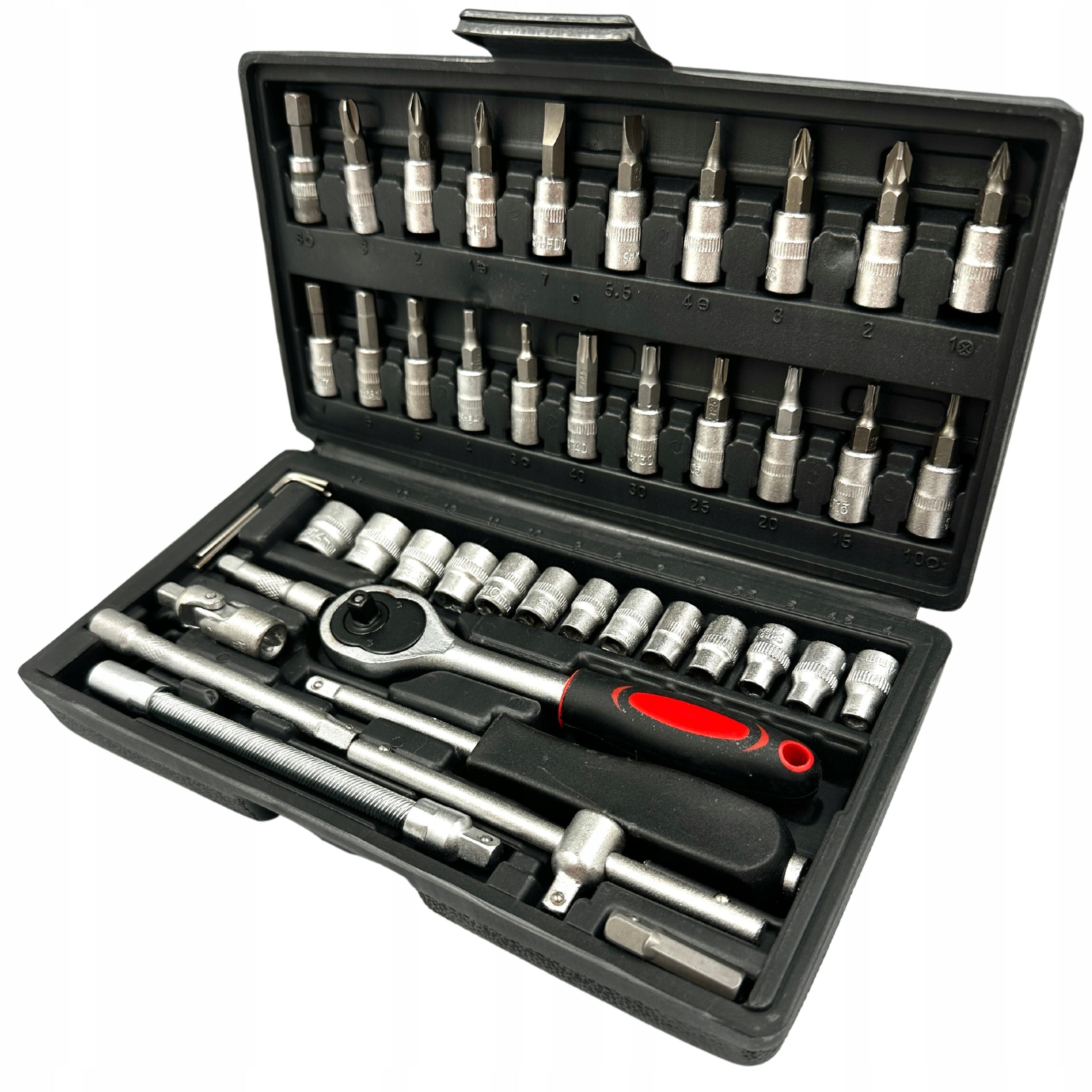 Socket Wrench Set Tool Case 46 Element 1/4 1/2 Inch Manufacturer code 2762