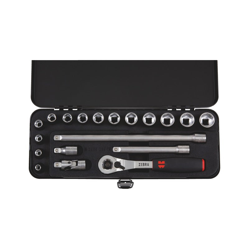Socket wrench set 3/8 inch ZEST.KL.SOCKET 3/8CAL-EX HEX-19PCS -
