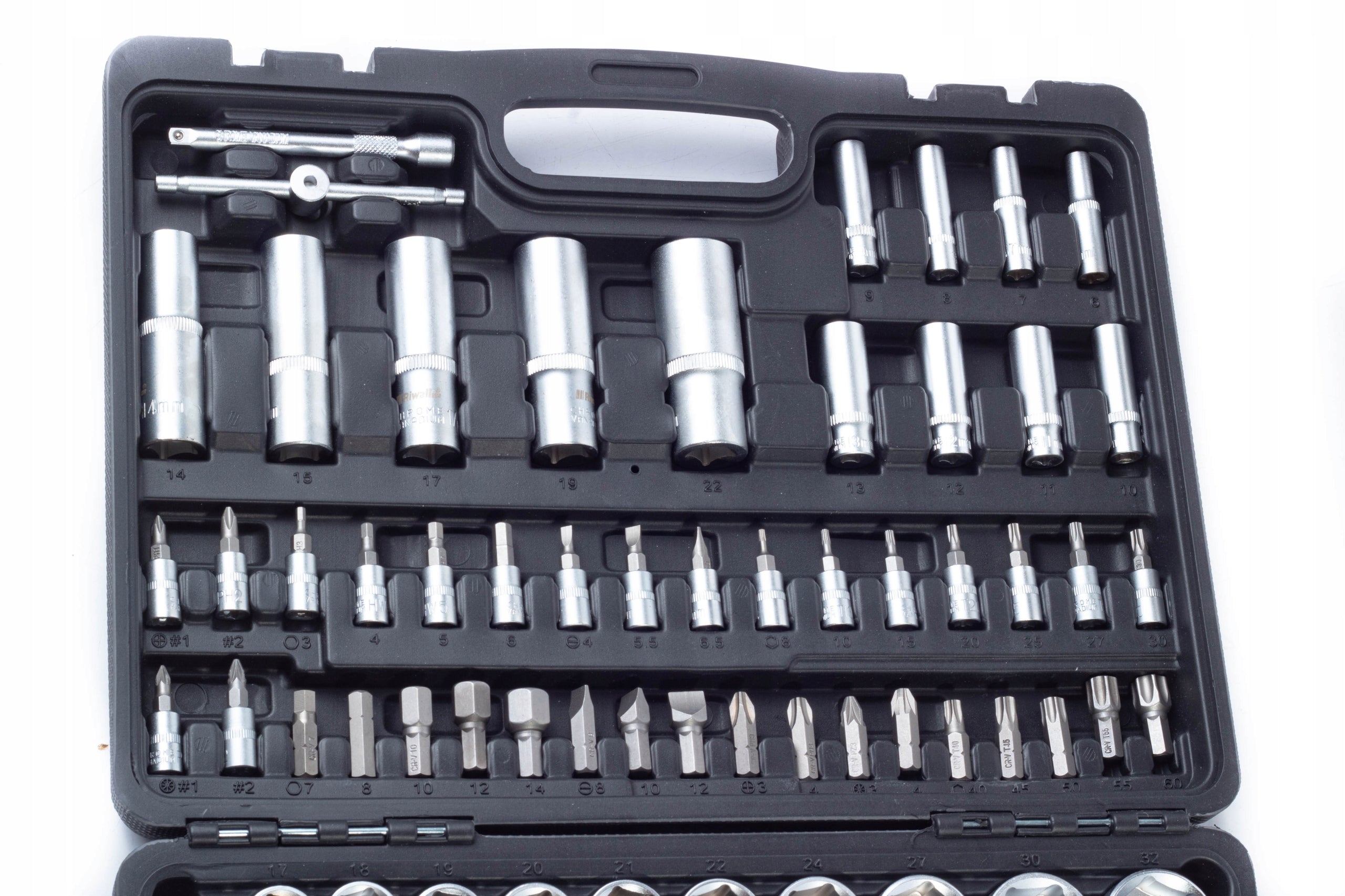 Socket wrench set Riwall hard 110 el 1/2" 1/4" tool case Brand Riwall
