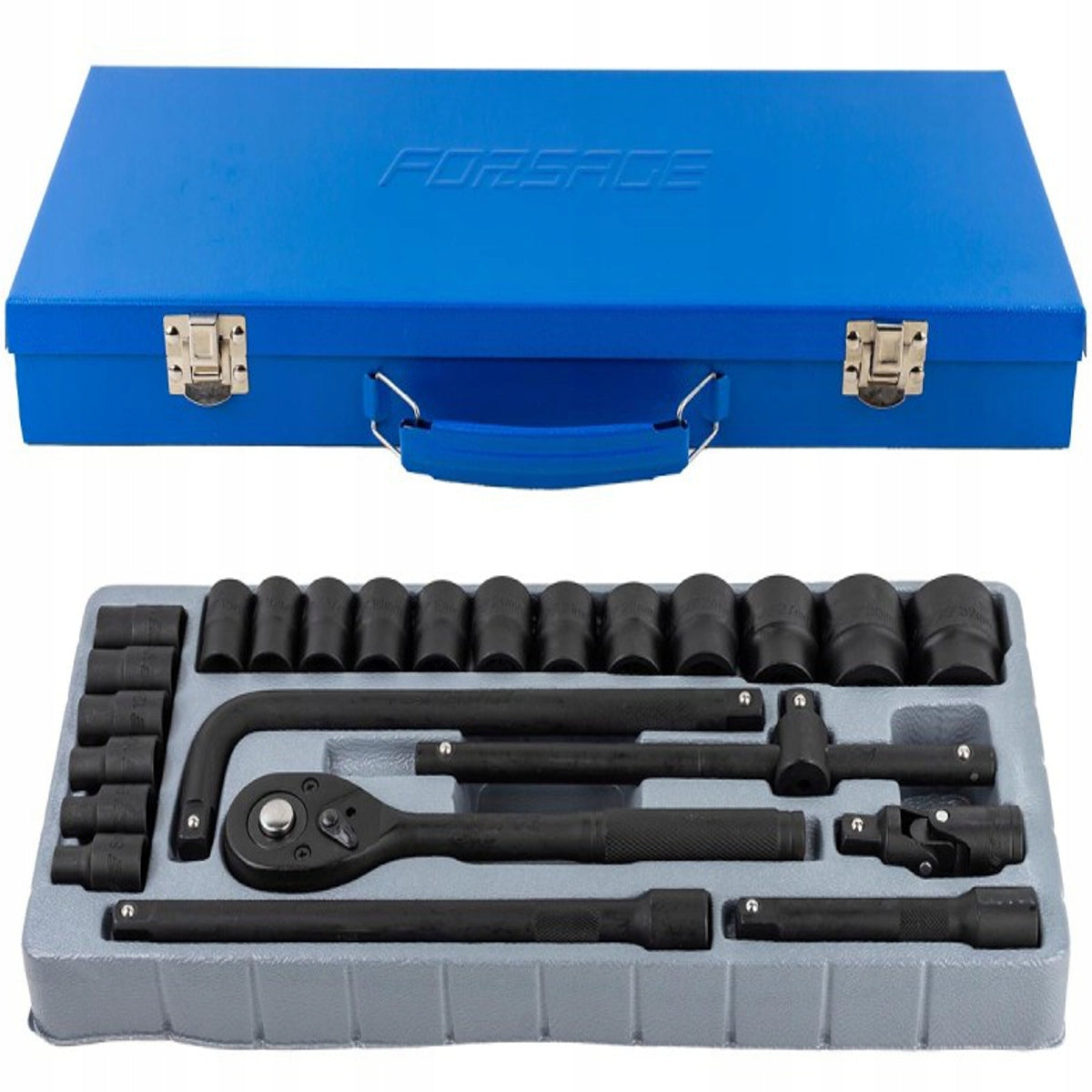 Socket wrench set ratchet socket 1/2" 8-32 mm 24 el. box