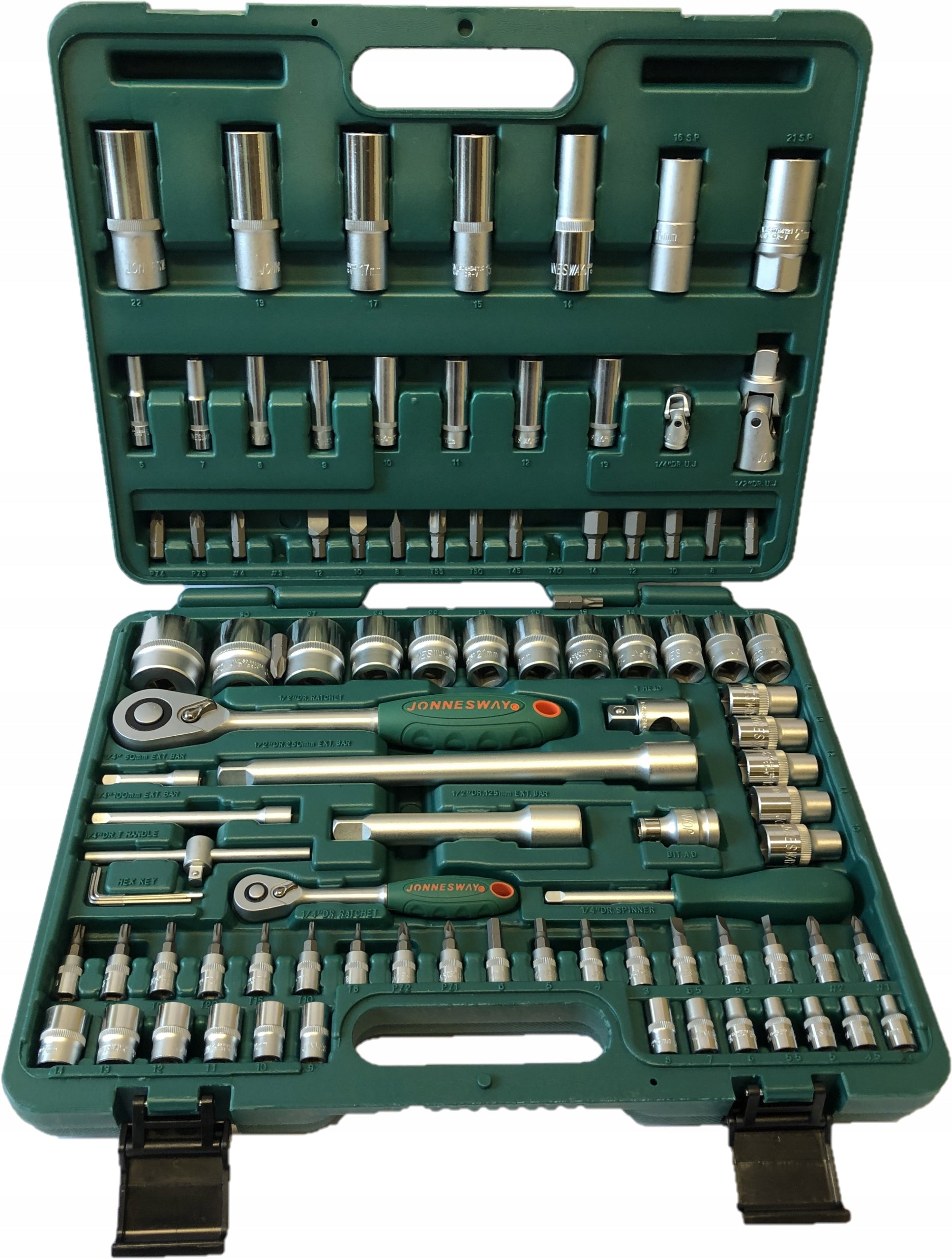 Socket wrench set with ratchet 1/2 and 1/4" 94 el Jonnesway S04H52494S Manufacturer code S04H52494S