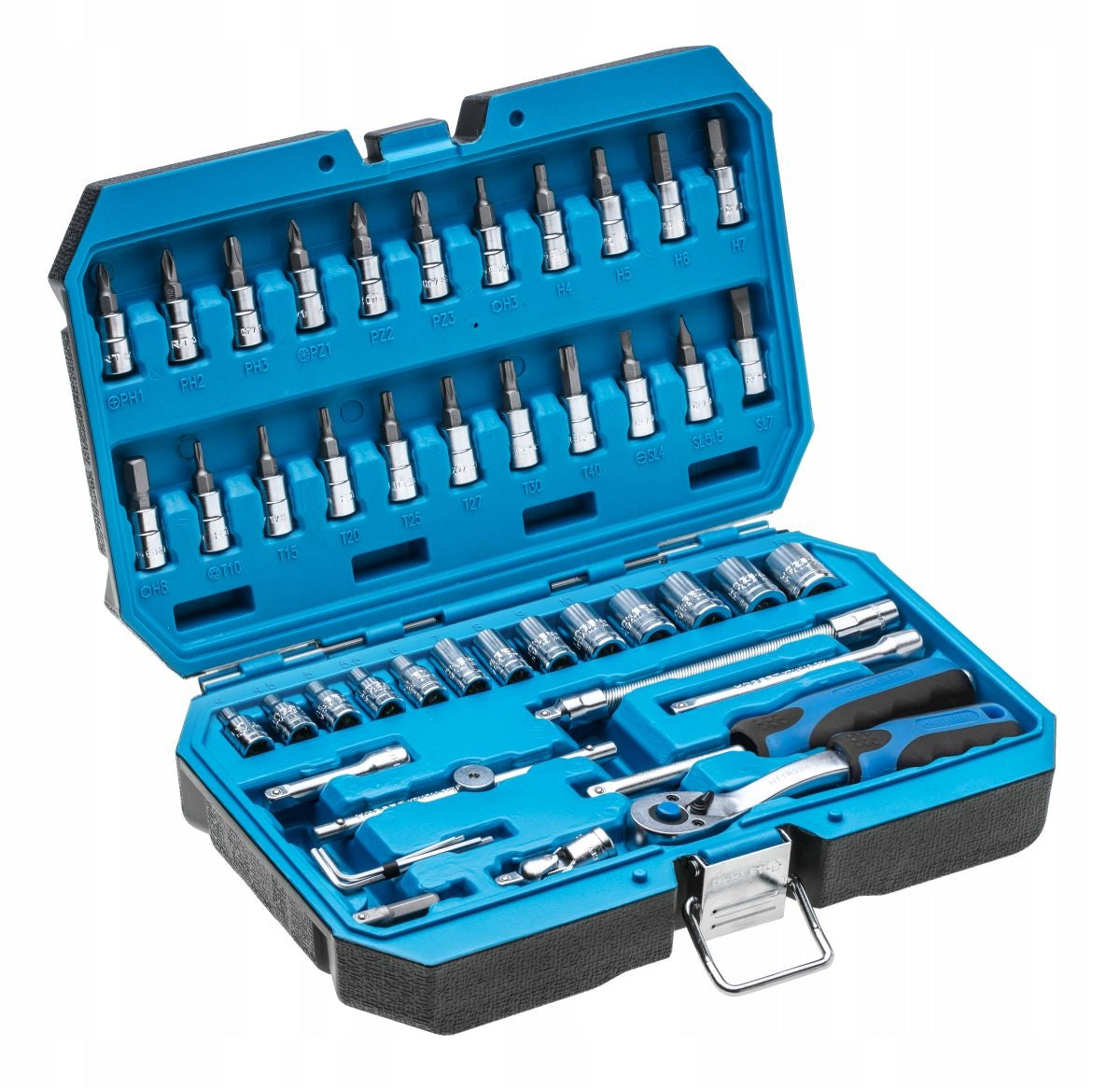 Socket wrenches 1/4'' set 46pcs HT1R416 HOGERT