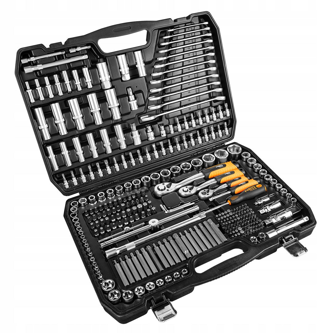 Socket wrenches 300 el. 1/2", 3/8", 1/4" Suitcase NEO TOOLS