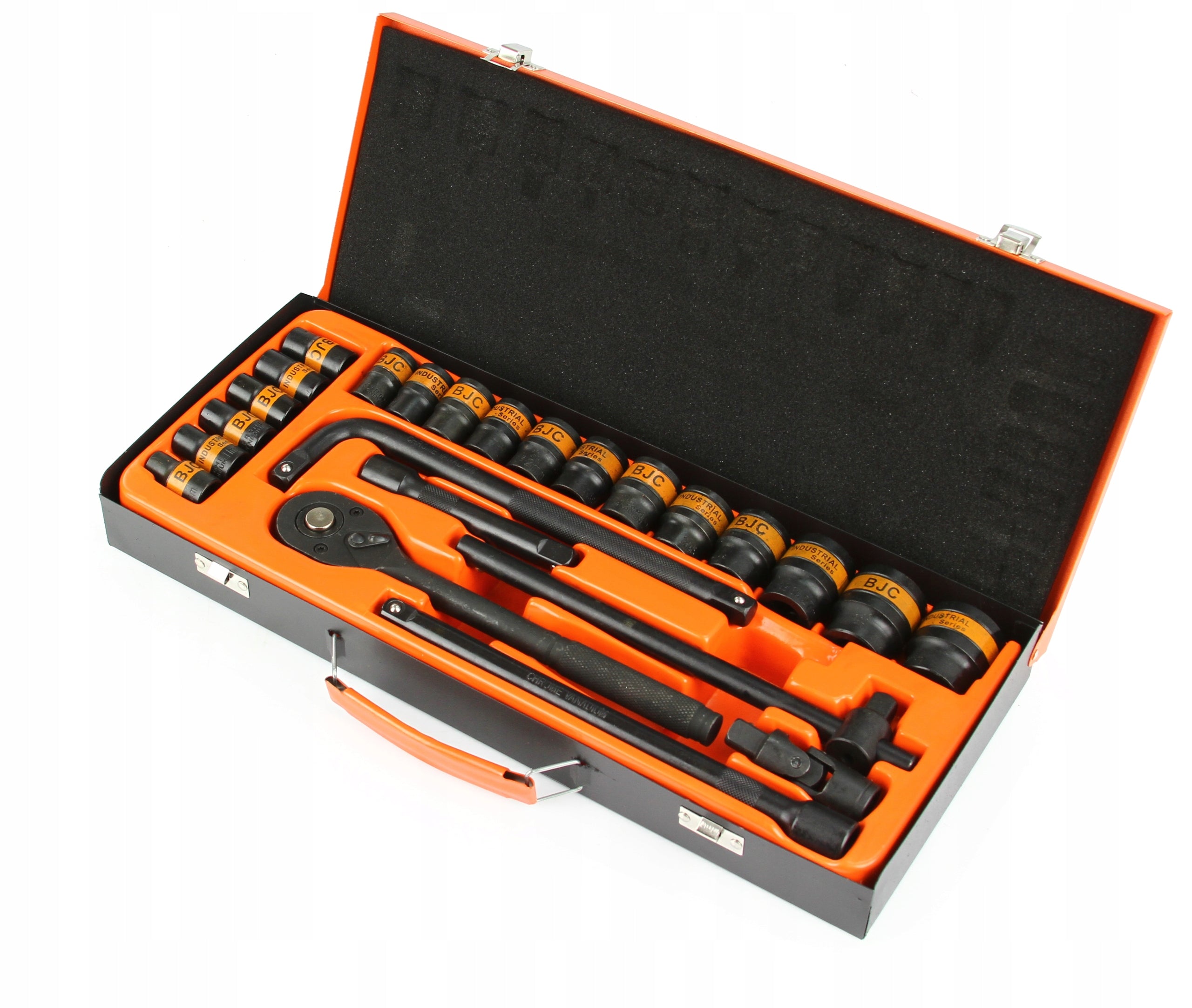 Socket wrenches ratchet socket set 1/2" 24el 8-32mm metal case Brand BJC