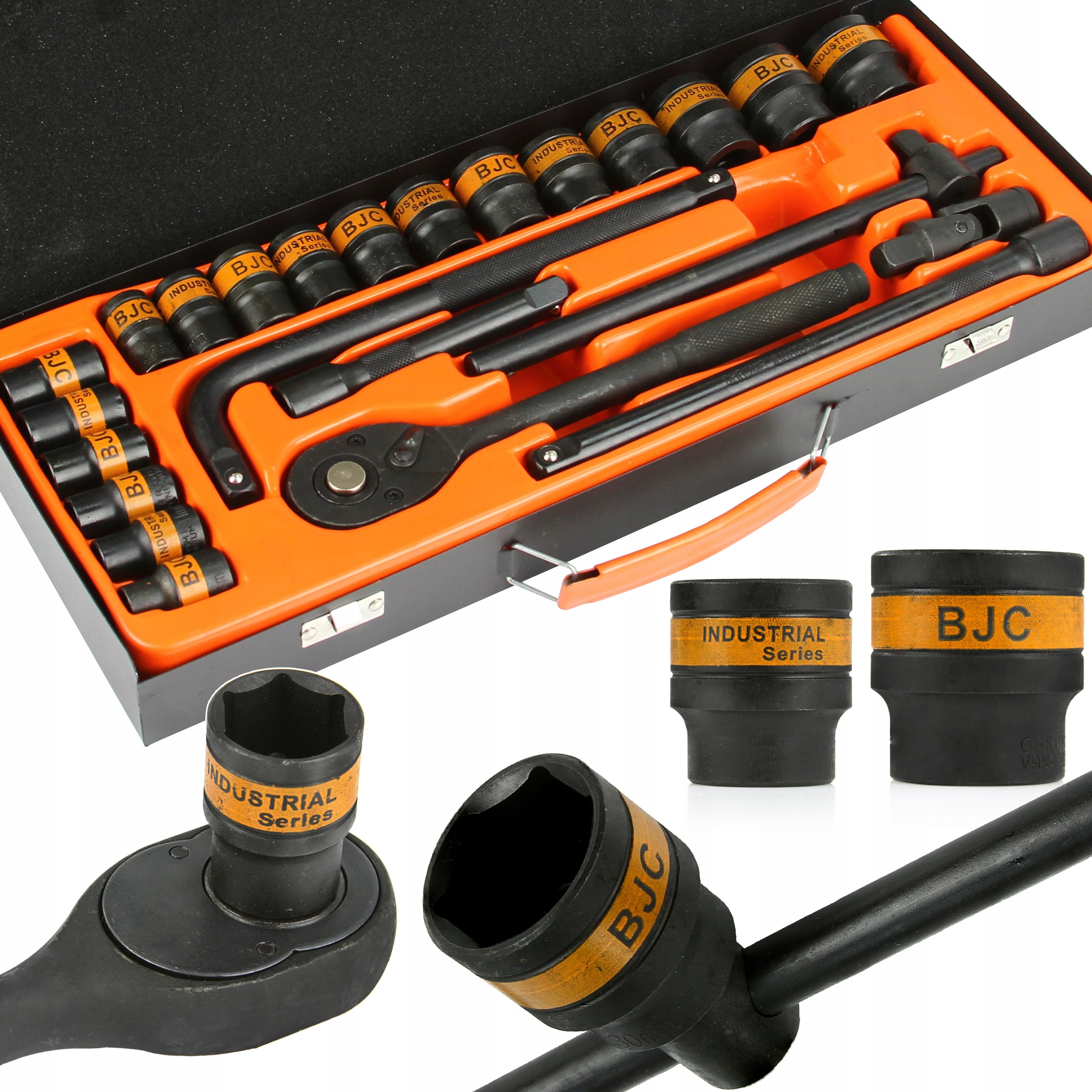 Socket wrenches ratchet socket set 1/2" 24el 8-32mm metal case