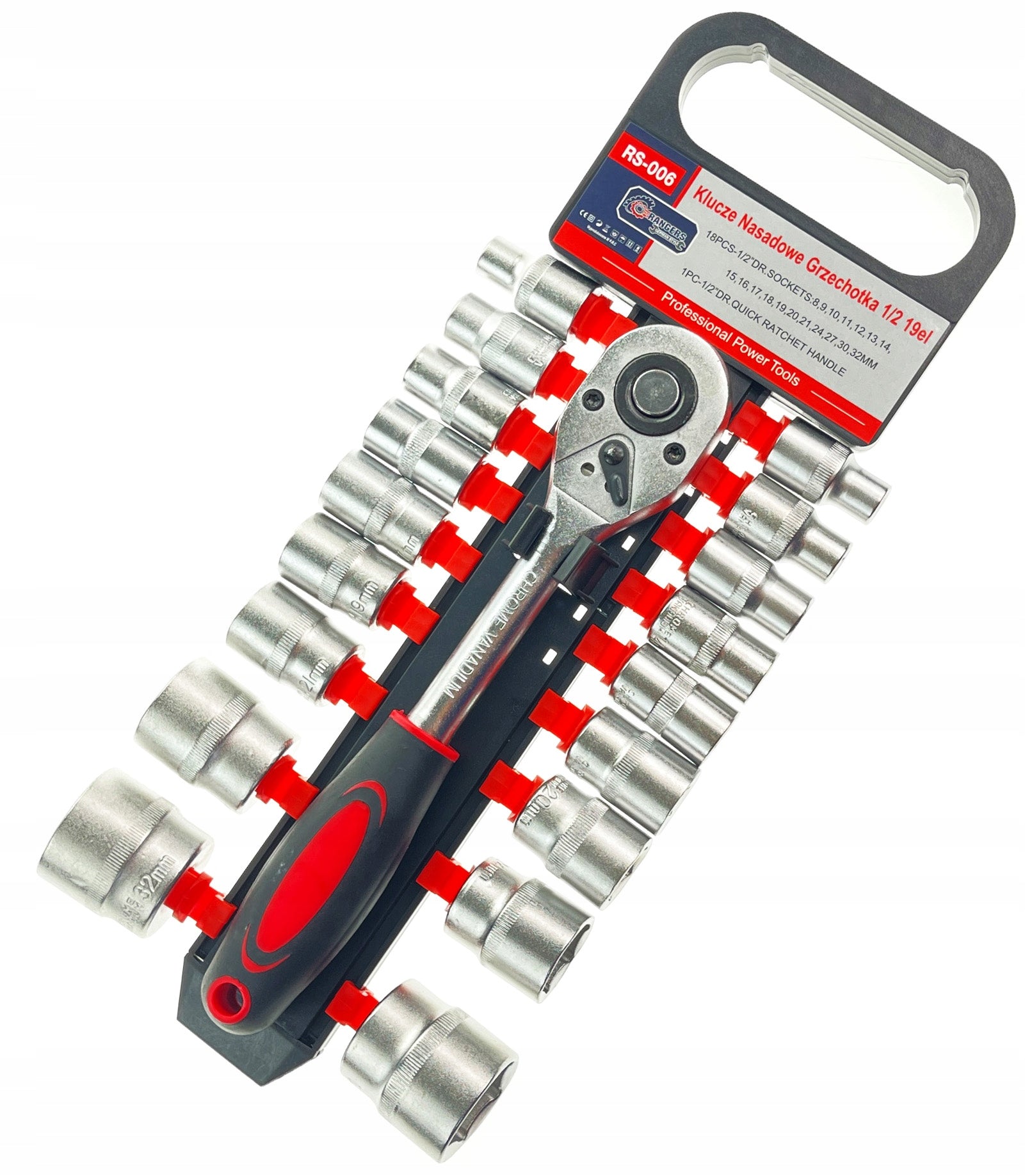 Socket wrenches set with ratchet 19EL CRV EAN (GTIN) 011859004453