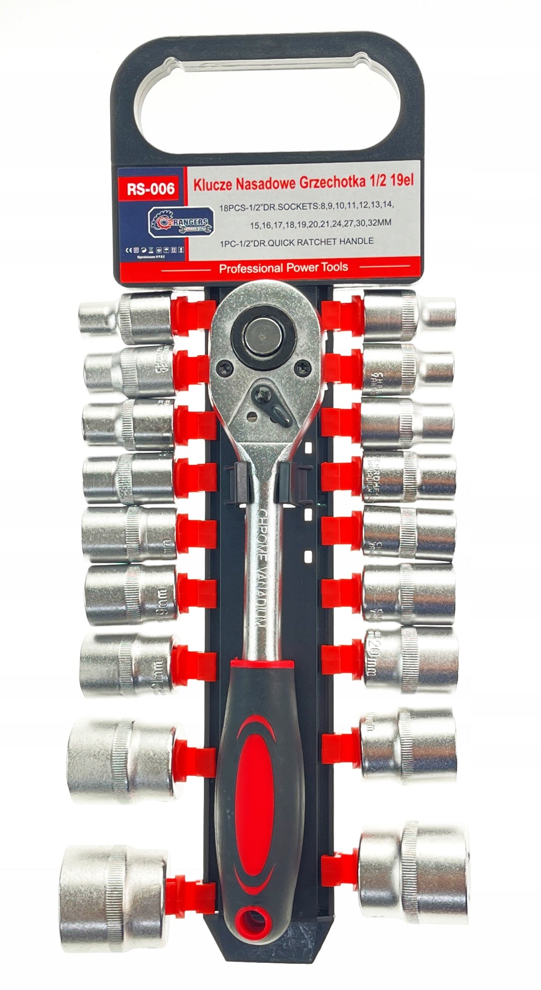 Socket wrenches set with ratchet 19EL CRV