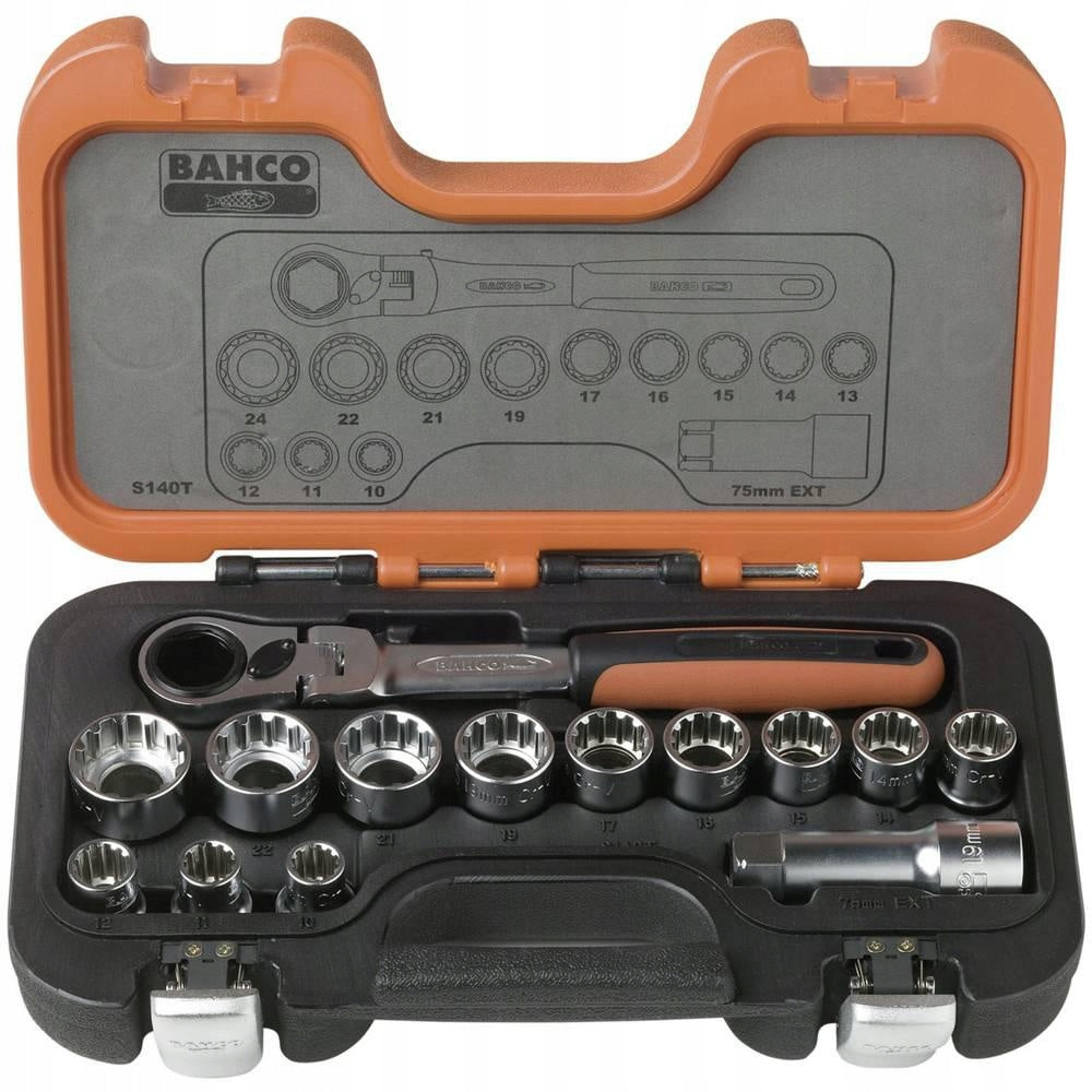 Socket wrenches with ratchet Bahco S140T 14 pcs.