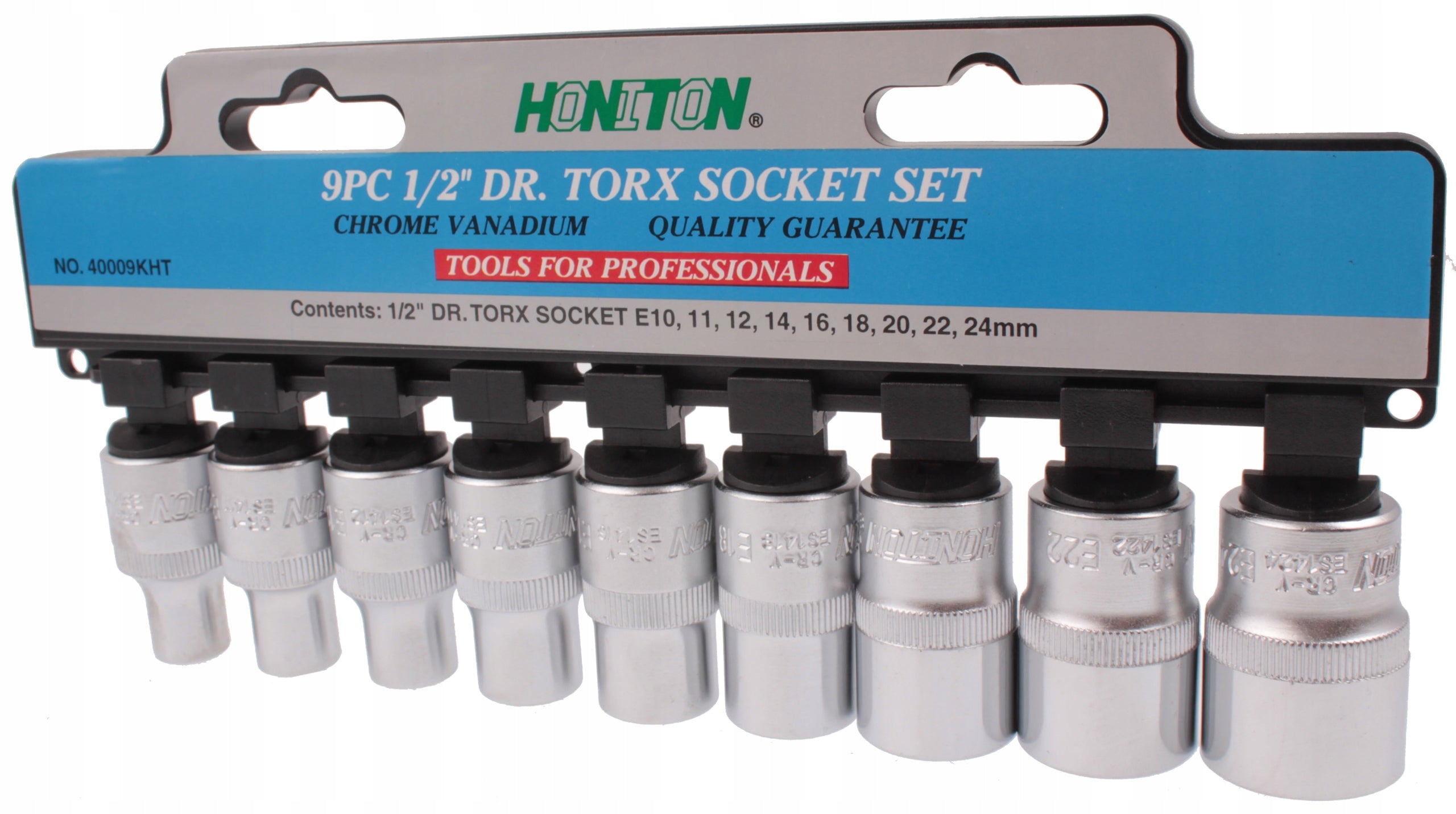 Sockets TORX 1/2" torxy pendant E10 - E24 6-angle 38 mm Honiton 9 el. Packaging status original