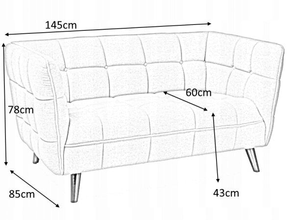 Sofa Signal Castello Velvet 2, smėlio spalvos