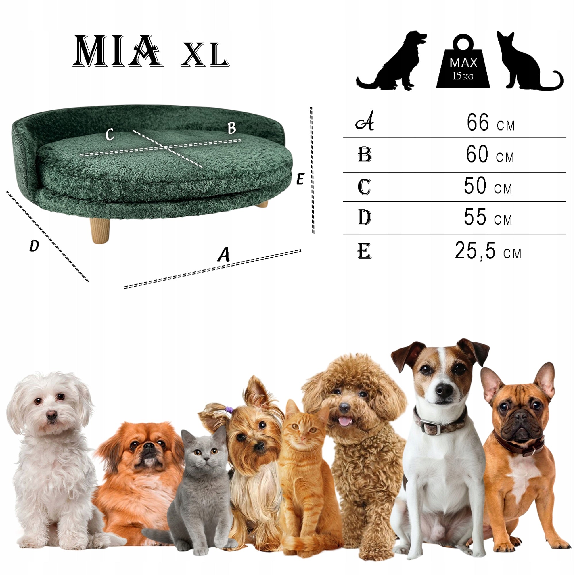 Sofa for Dog and Cat Playpen for Medium Animals Gift Bed XL 65x55 Packaging status original