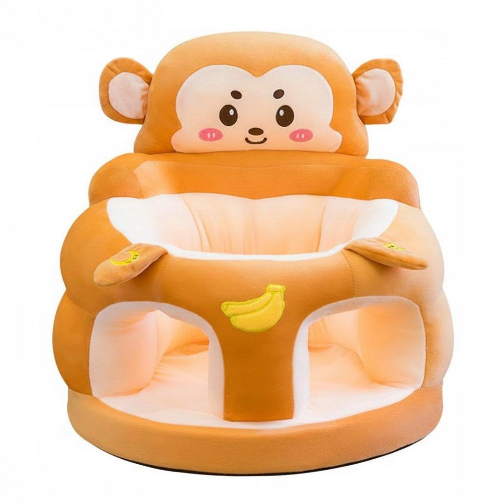 Soft Children Support Seat with High Backrest Plush Infant Banana Monkey