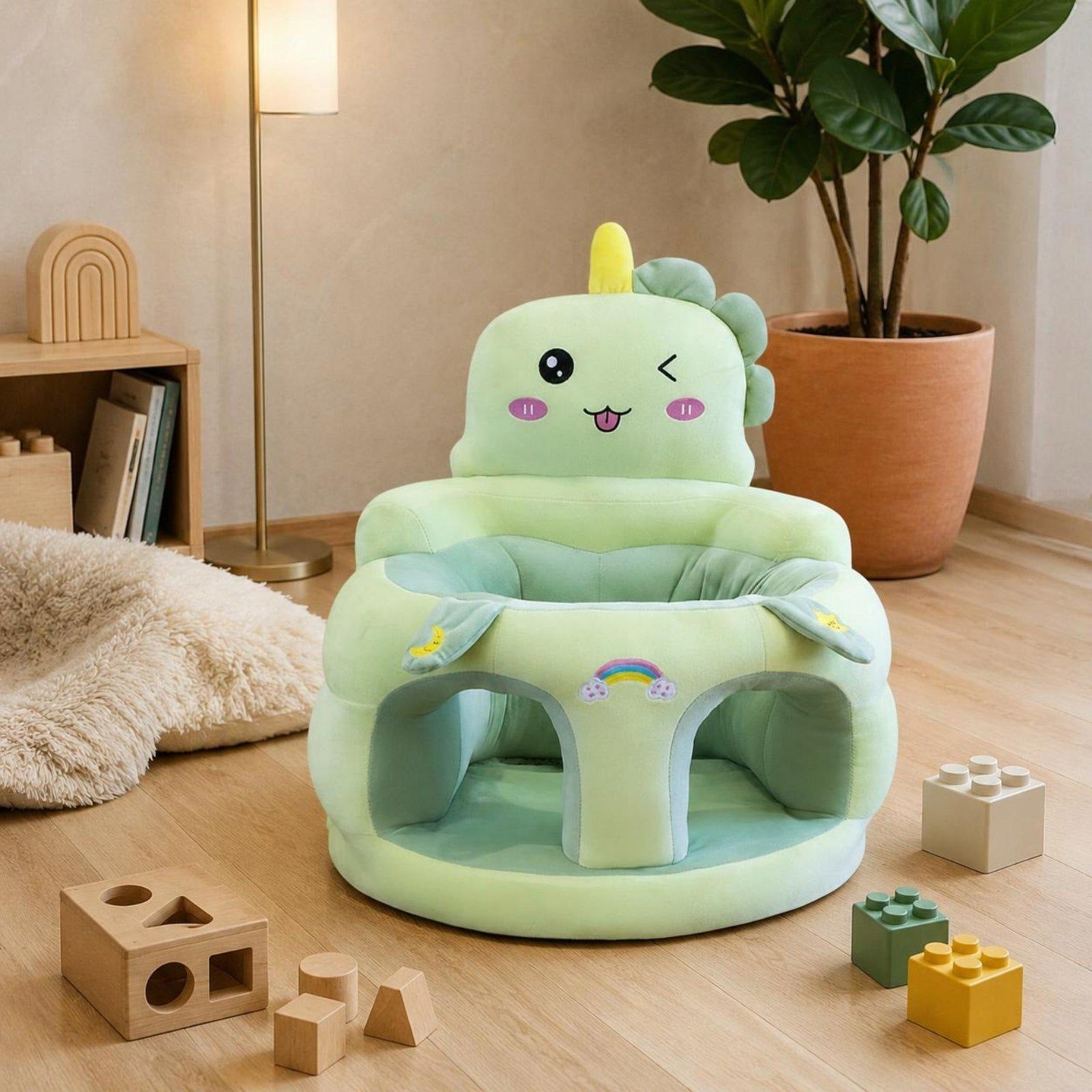 Soft Children Support Seat with High Backrest Plush Infant Chair Pink Pig Brand no brand