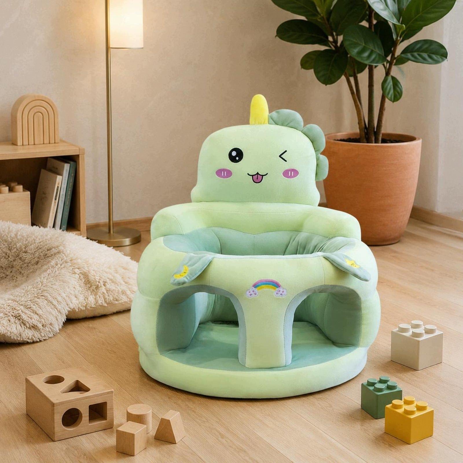 Soft Children Support Seat with High Backrest Plush Infant Green Koala Brand no brand