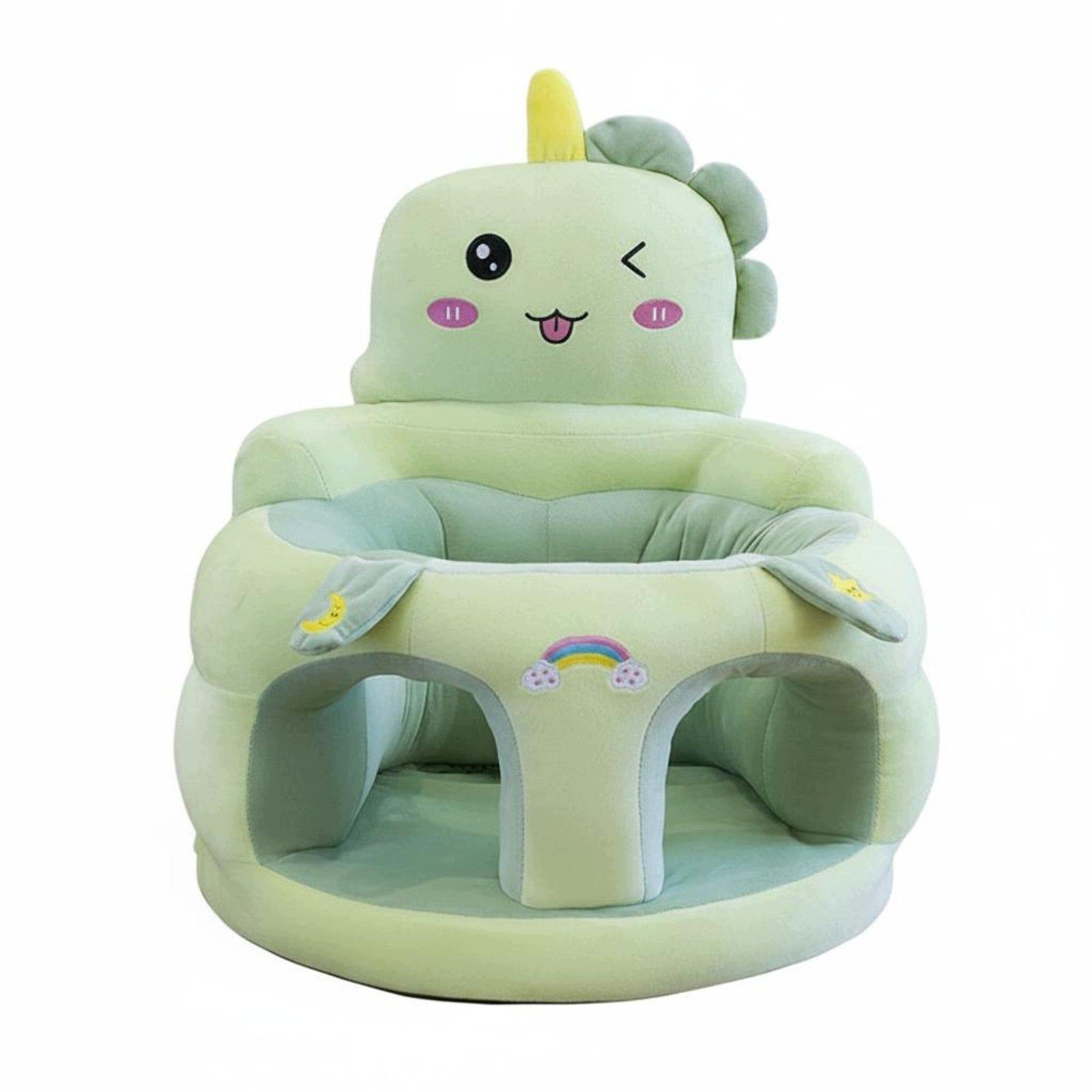 Soft Infant Sofa Spinal Alignment High Back Infant Sofa Anti Green Dinosaur