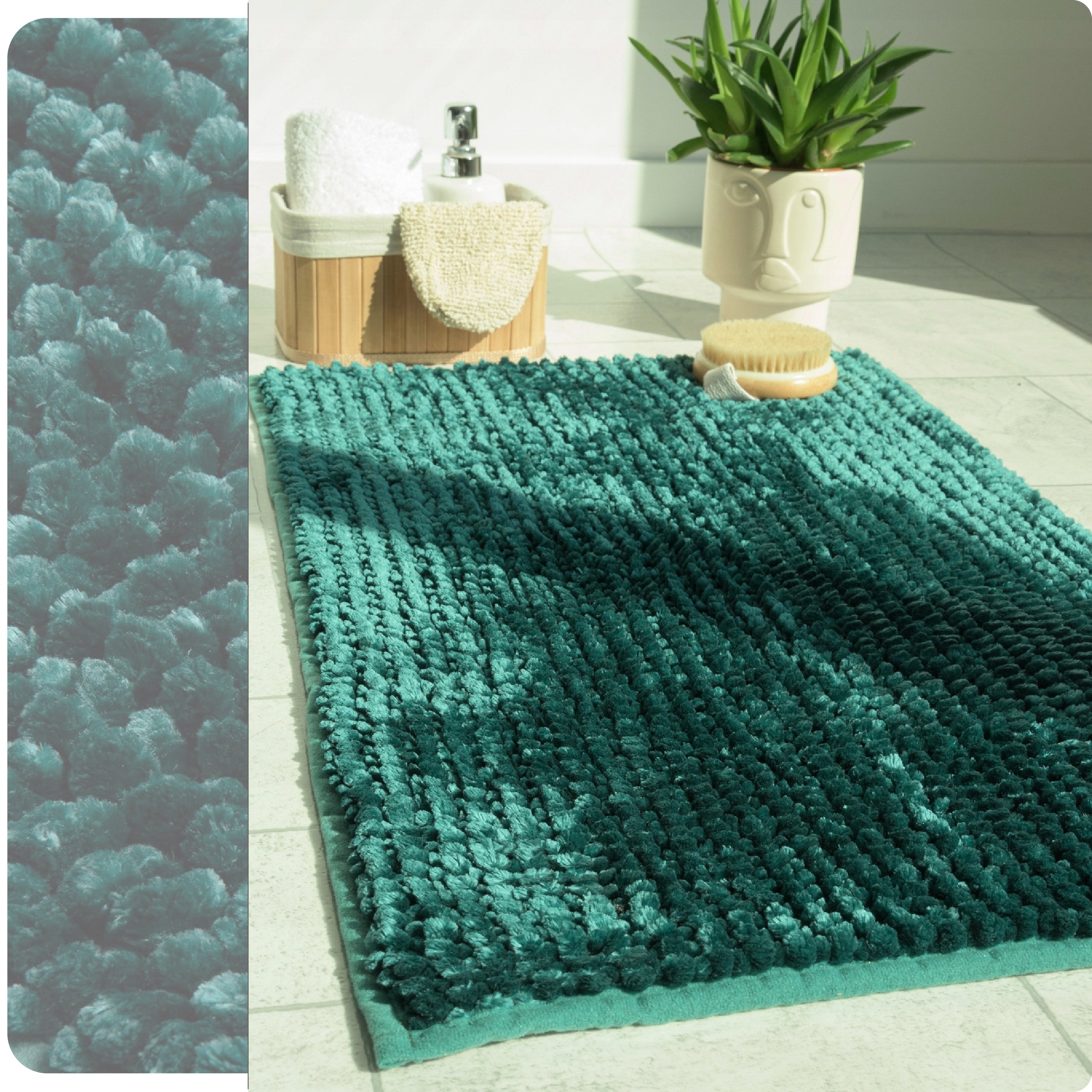 Soft absorbent bathroom mat 40x60 shaggy Brand e-floor