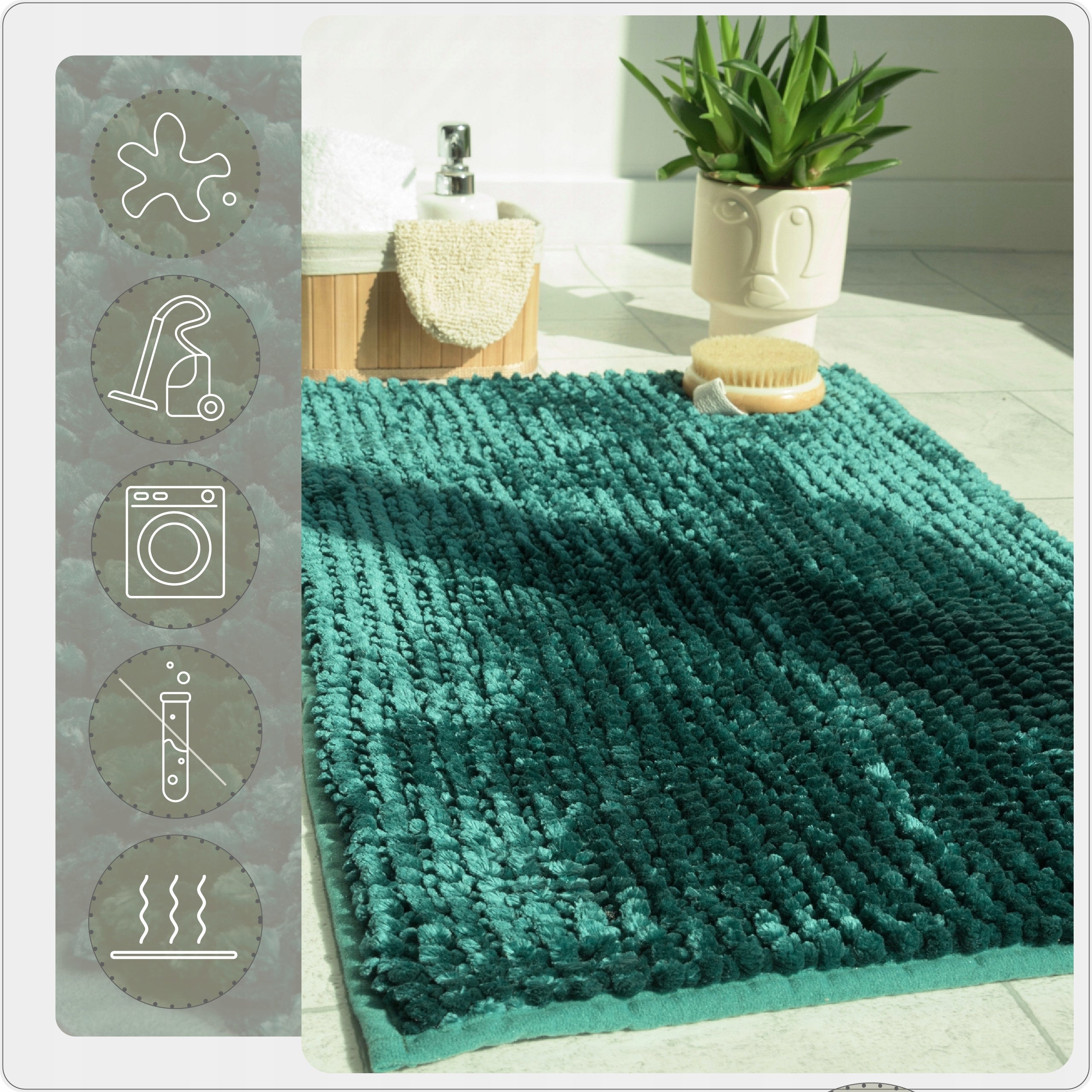 Soft absorbent bathroom mat 40x60 shaggy Thickness 20 mm
