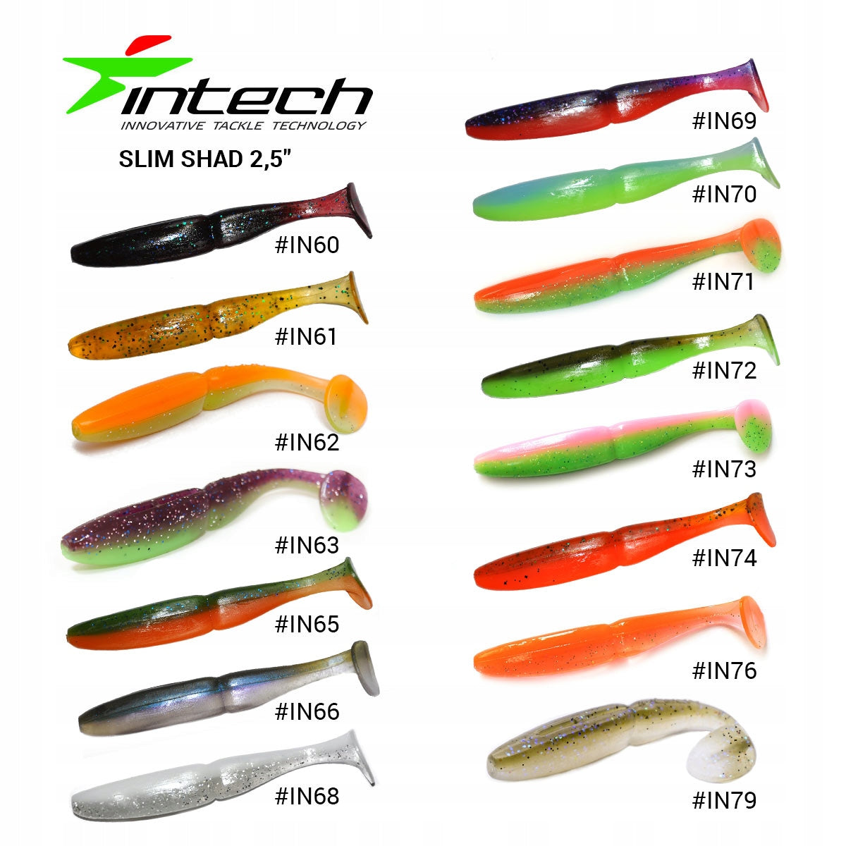 Soft bait Intech Slim Shad 2,5" #09 12 pcs. Brand Intech