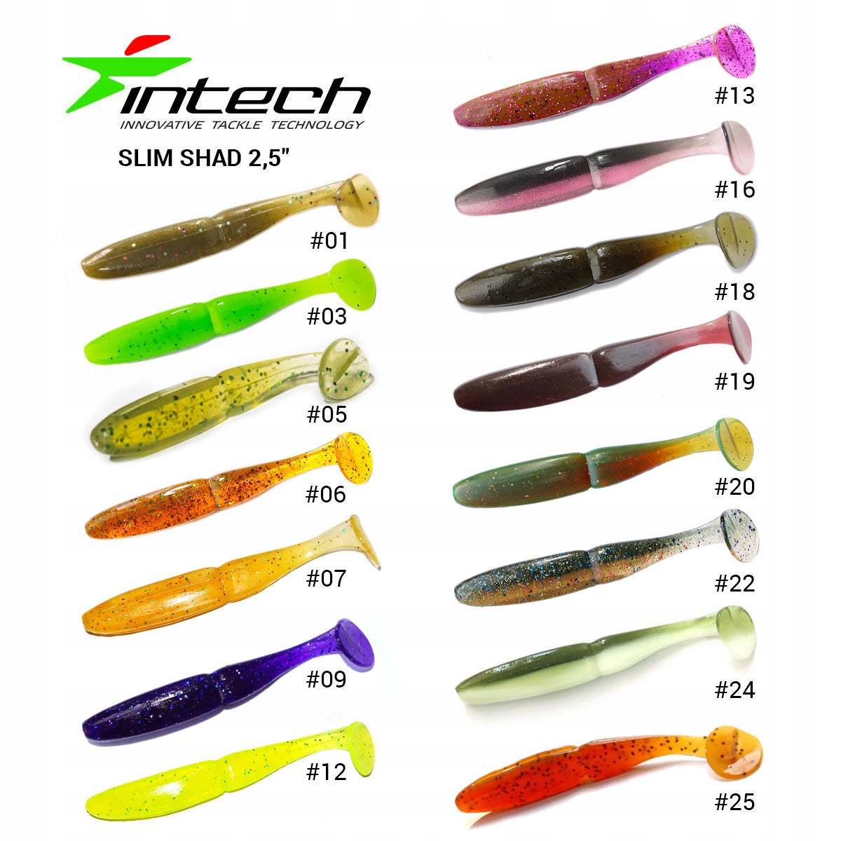 Soft bait Intech Slim Shad 2,5" #09 12 pcs. Packaging status original