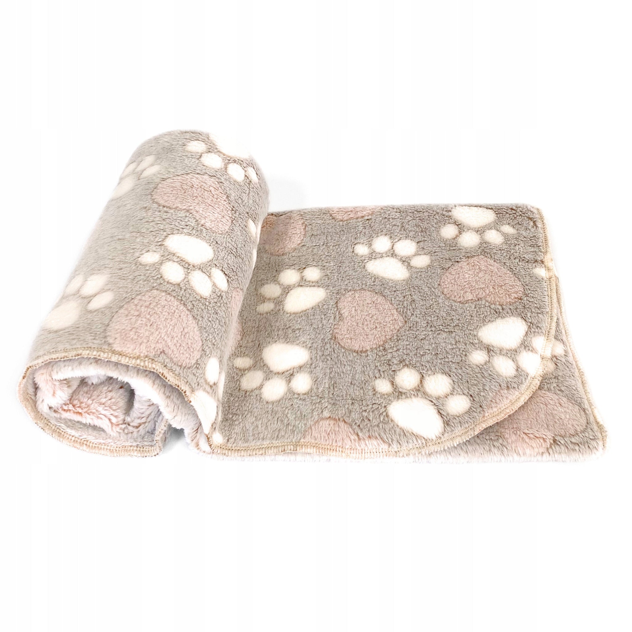 Soft cat dog blanket for bed DOTTY plush beige paws 60x40 Packaging status original