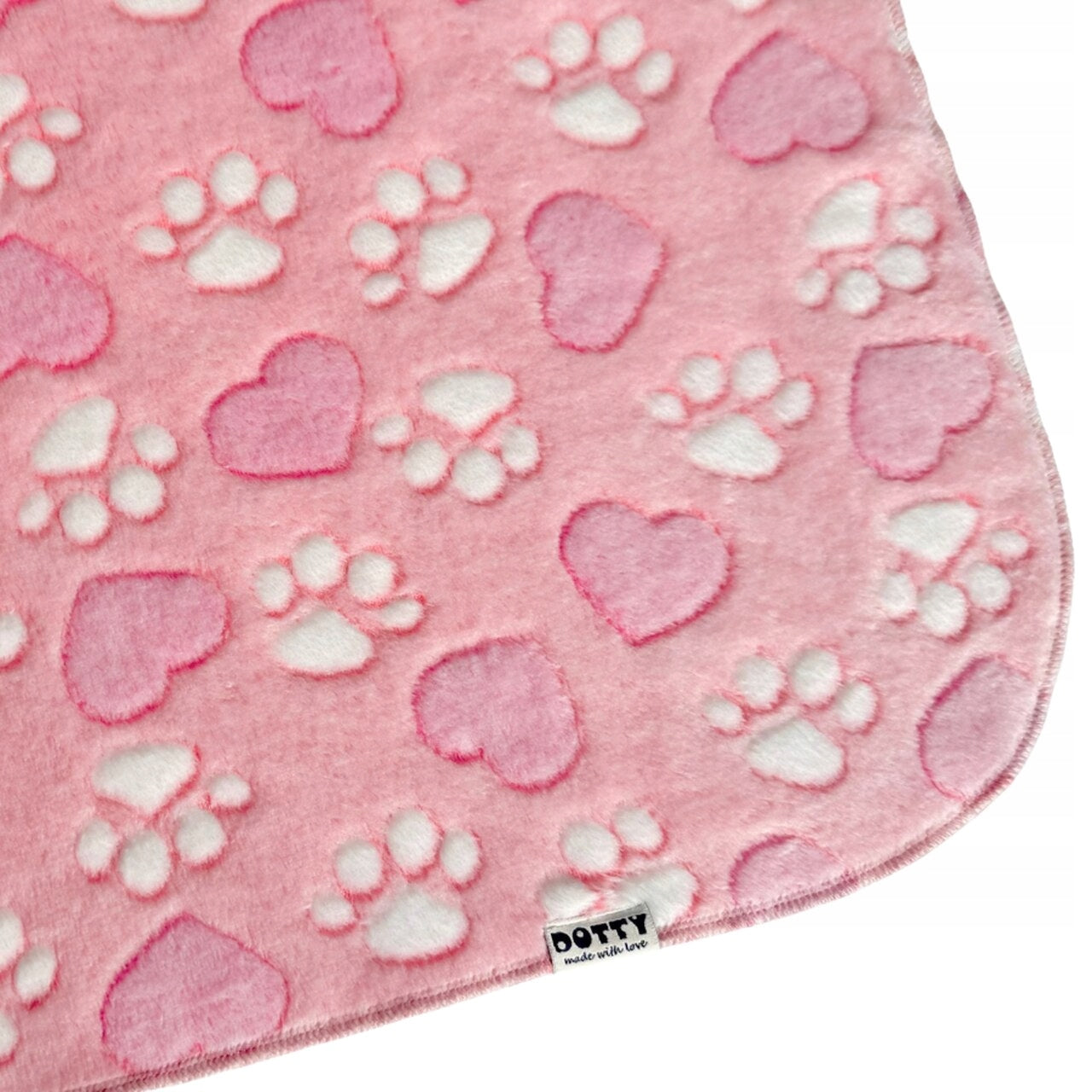Soft cat dog blanket for bed DOTTY plush pink hearts 120x100 Manufacturer code KOCXL-LAP-ROZ