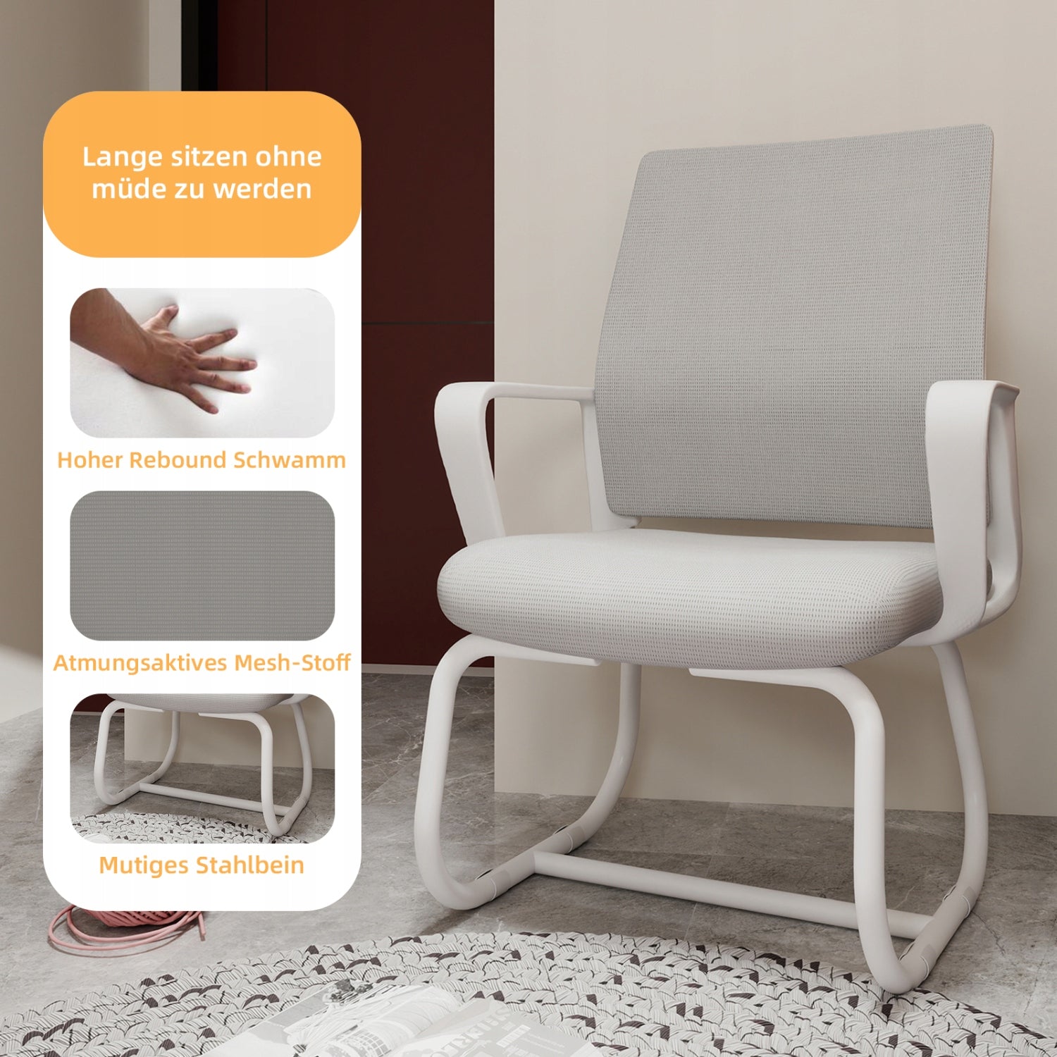 Soft, comfortable, minimalist, modern office chair Brand no brand